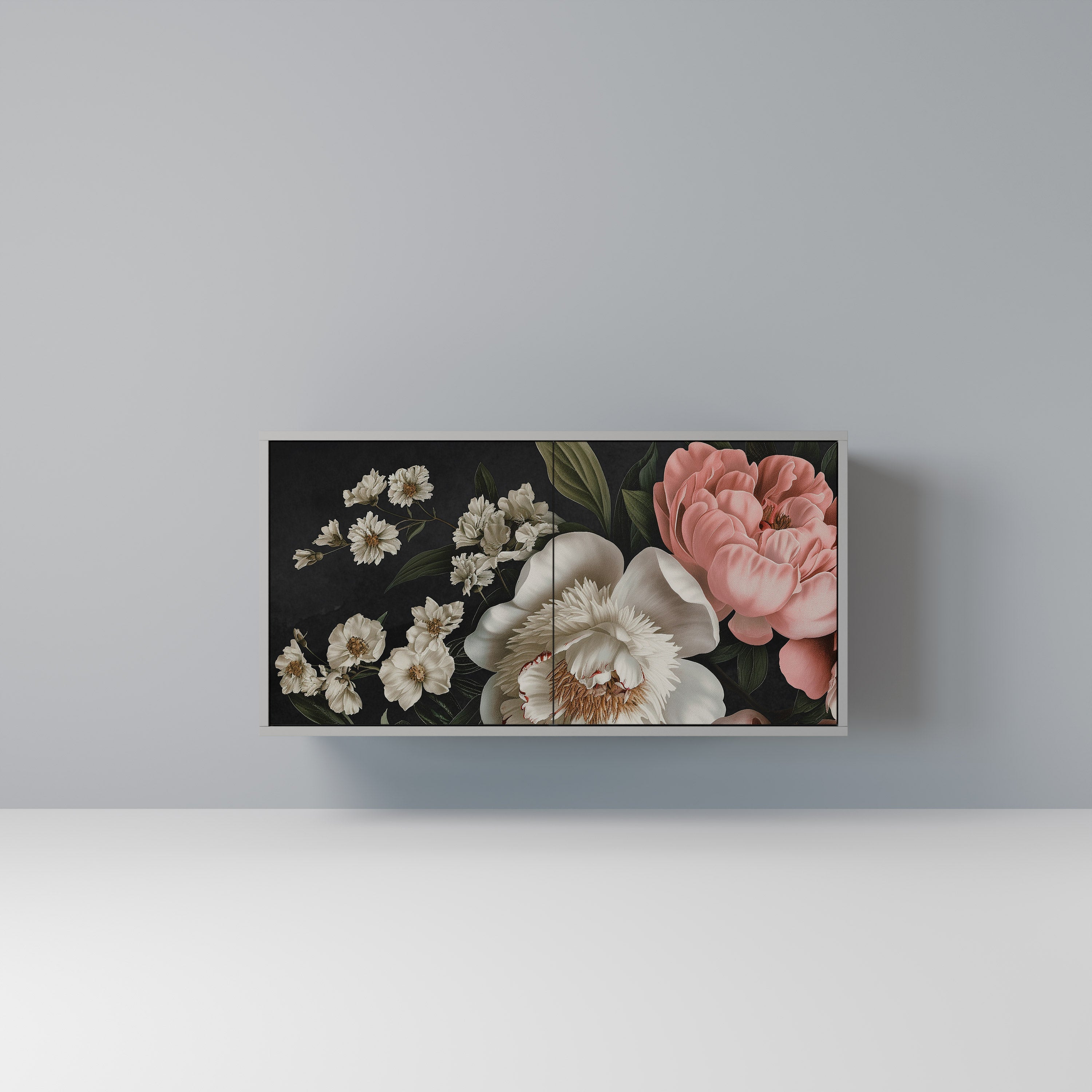 LUSH ELEGANCE Sideboard mit 2 Türen in Grau