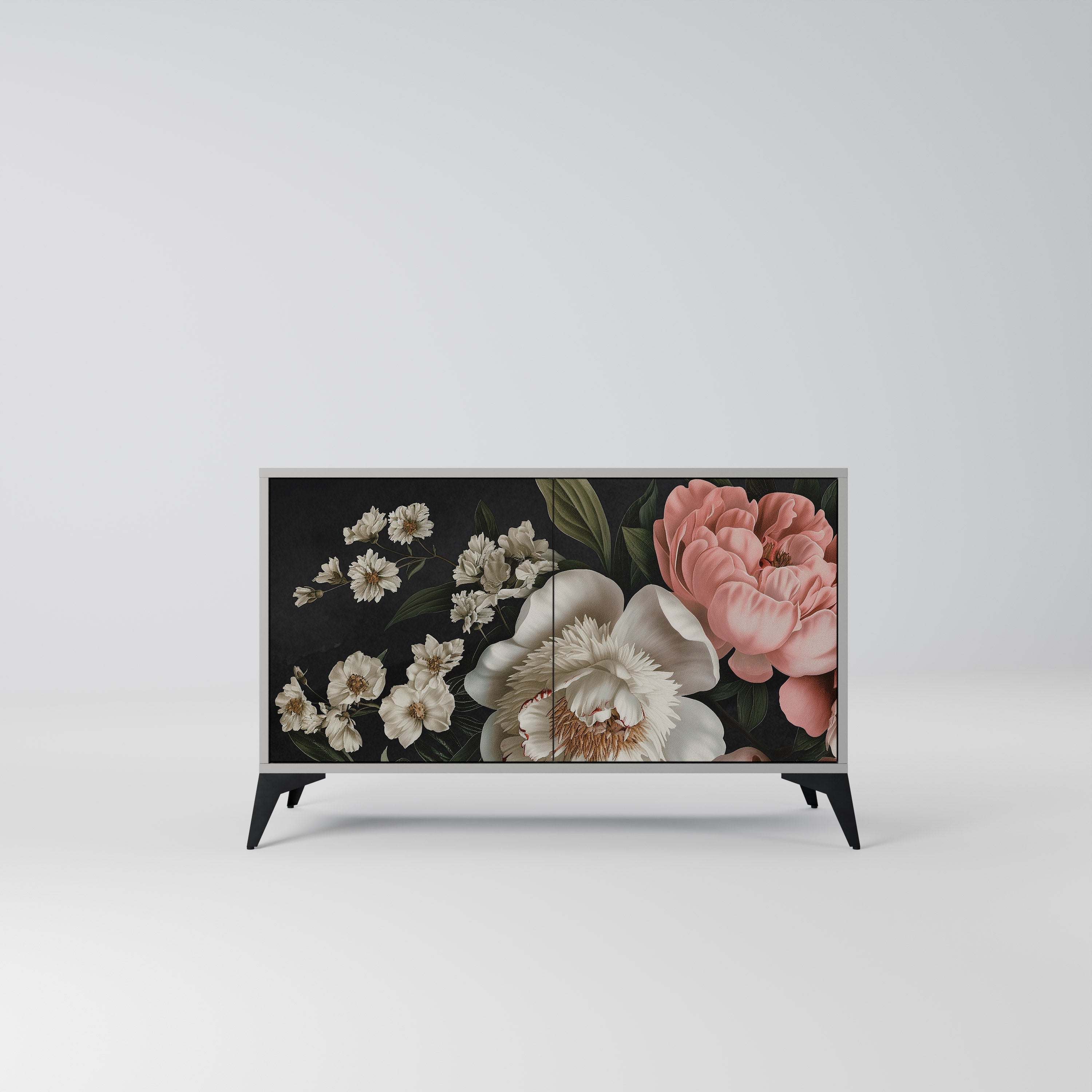 LUSH ELEGANCE Sideboard mit 2 Türen in Grau