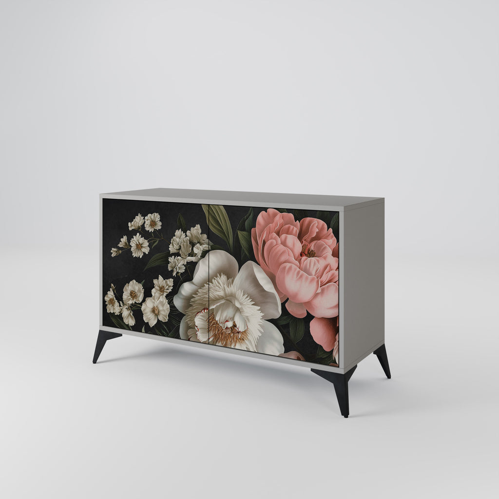 LUSH ELEGANCE 2-Door Sideboard in Grey Finish