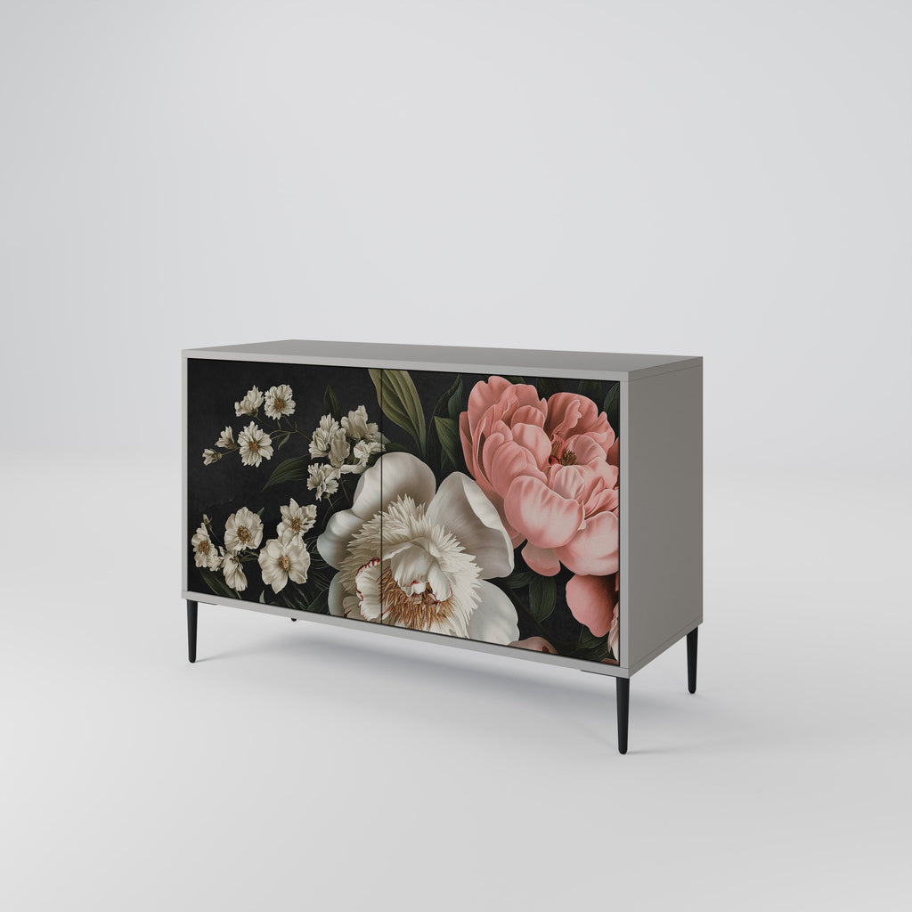 LUSH ELEGANCE 2-Door Sideboard in Grey Finish