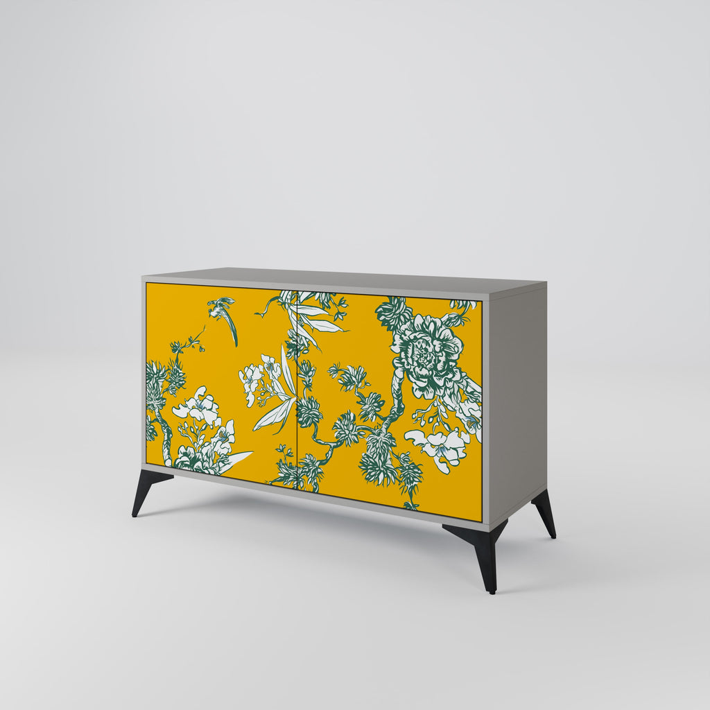 YELLOW CHINOISERIE Sideboard mit 2 Türen in Grau