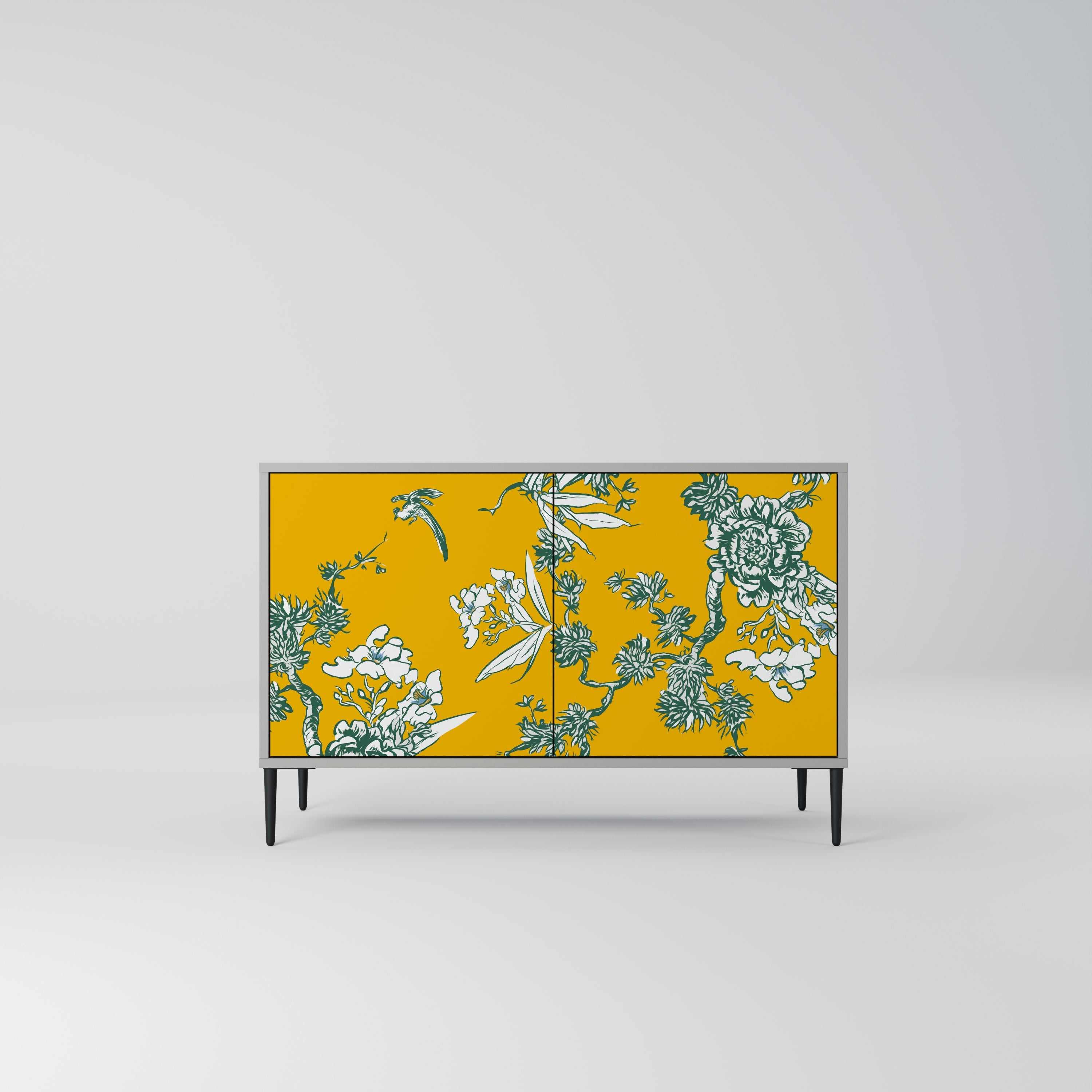 YELLOW CHINOISERIE Sideboard mit 2 Türen in Grau