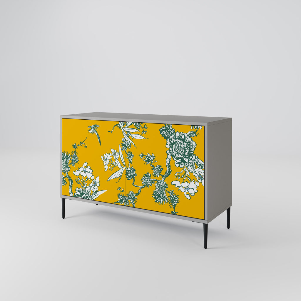 YELLOW CHINOISERIE Sideboard mit 2 Türen in Grau