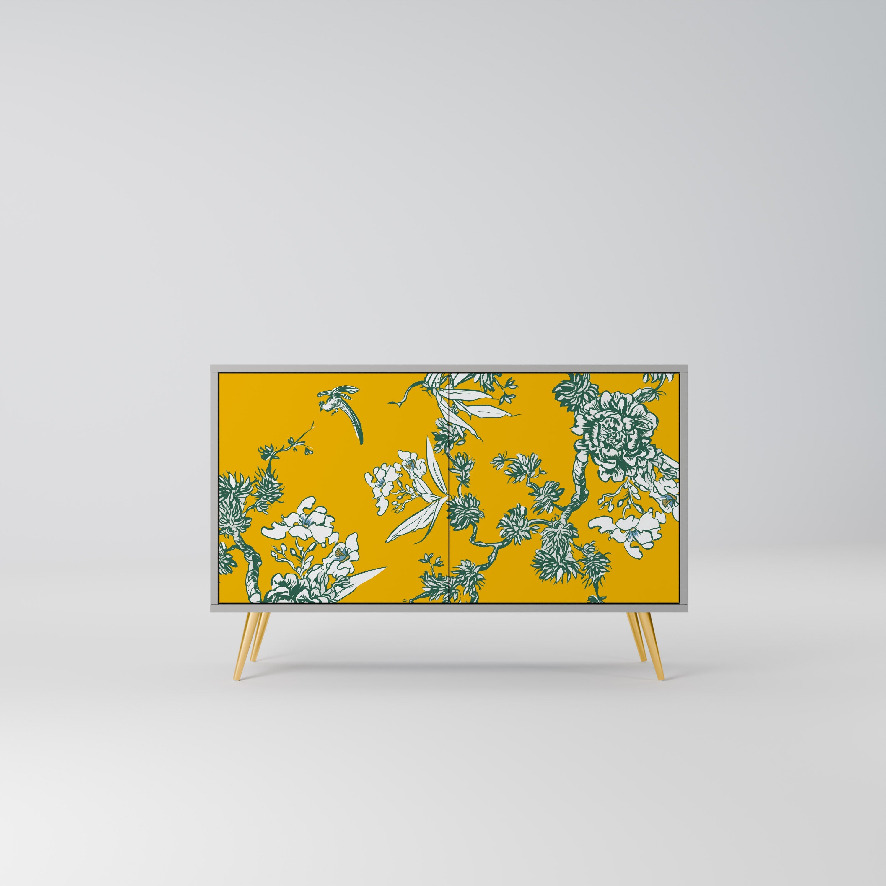 YELLOW CHINOISERIE Sideboard mit 2 Türen in Grau