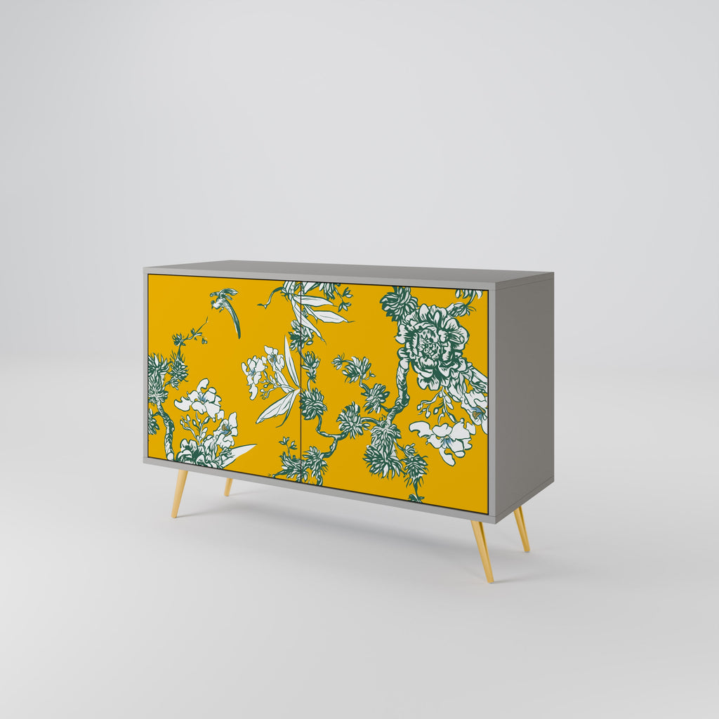 YELLOW CHINOISERIE Sideboard mit 2 Türen in Grau
