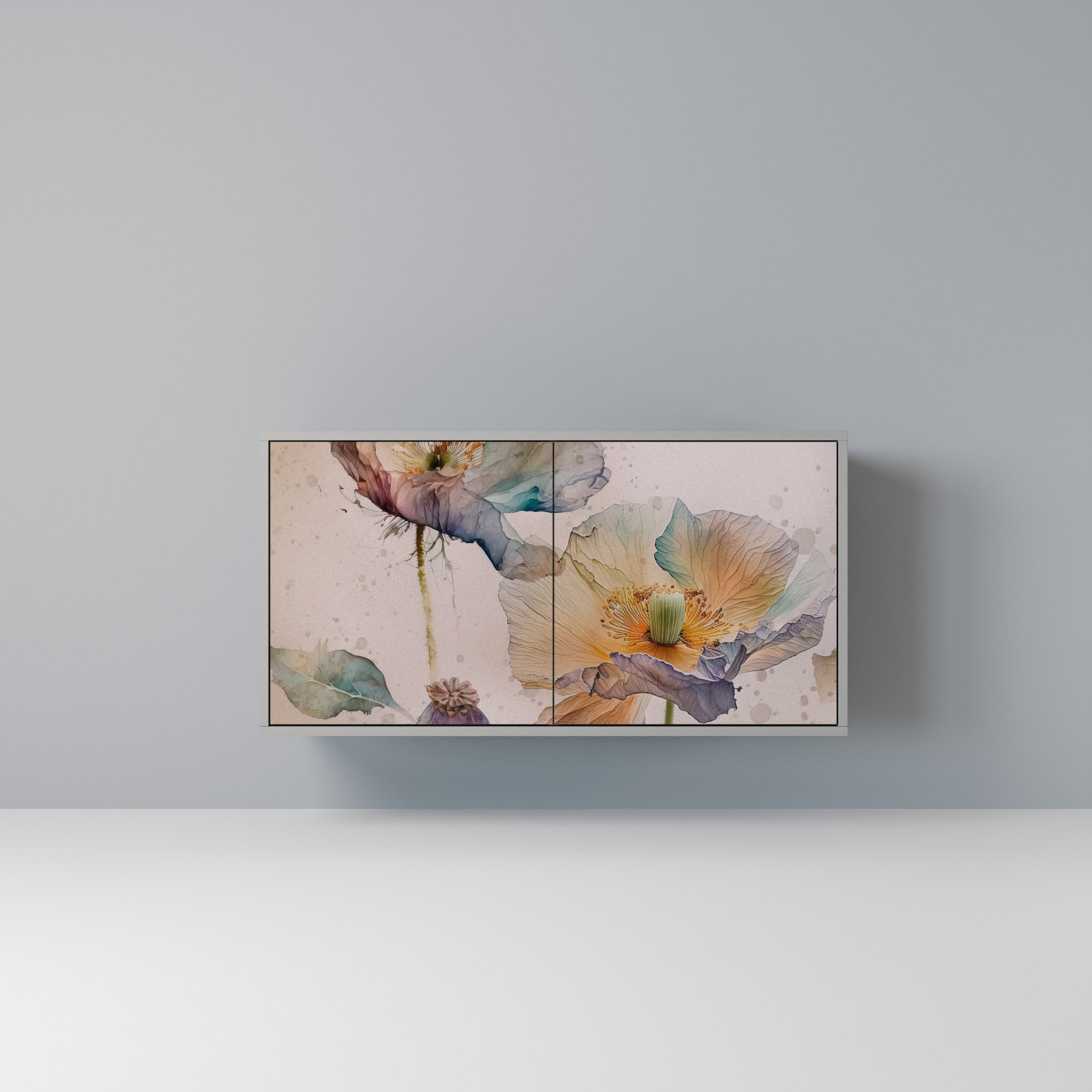 SOFTEN POPPY Sideboard mit 2 Türen in Grau