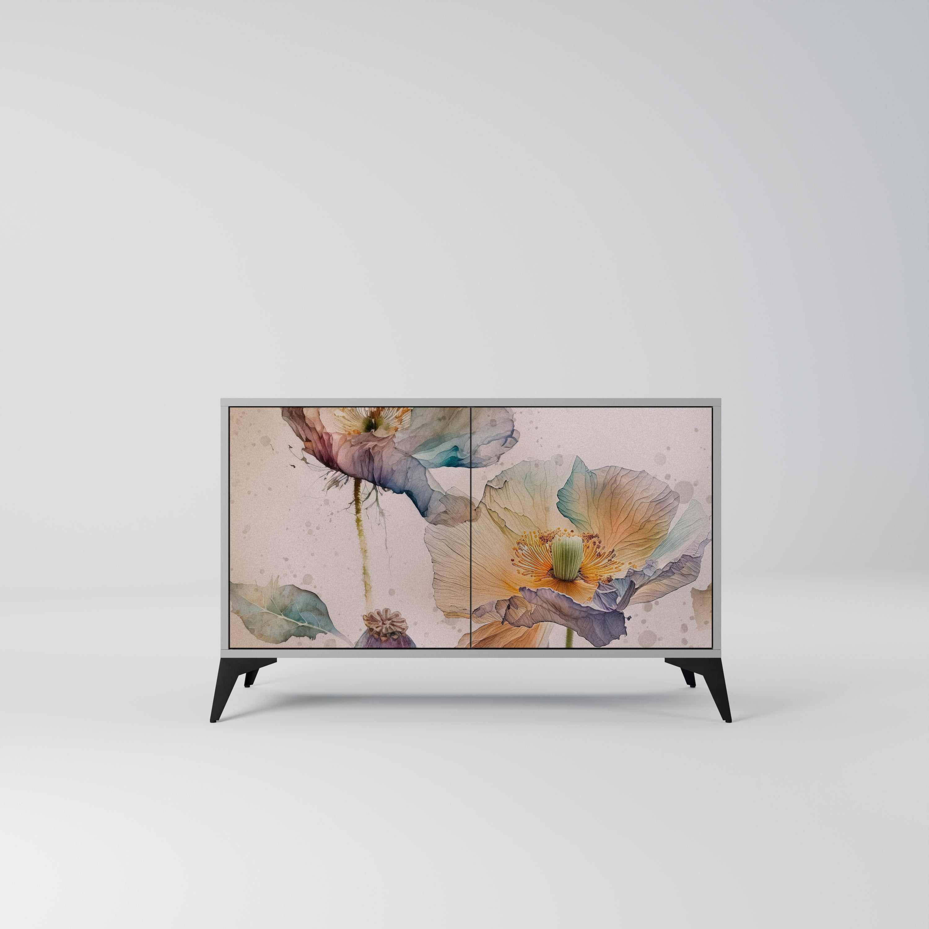 SOFTEN POPPY Sideboard mit 2 Türen in Grau