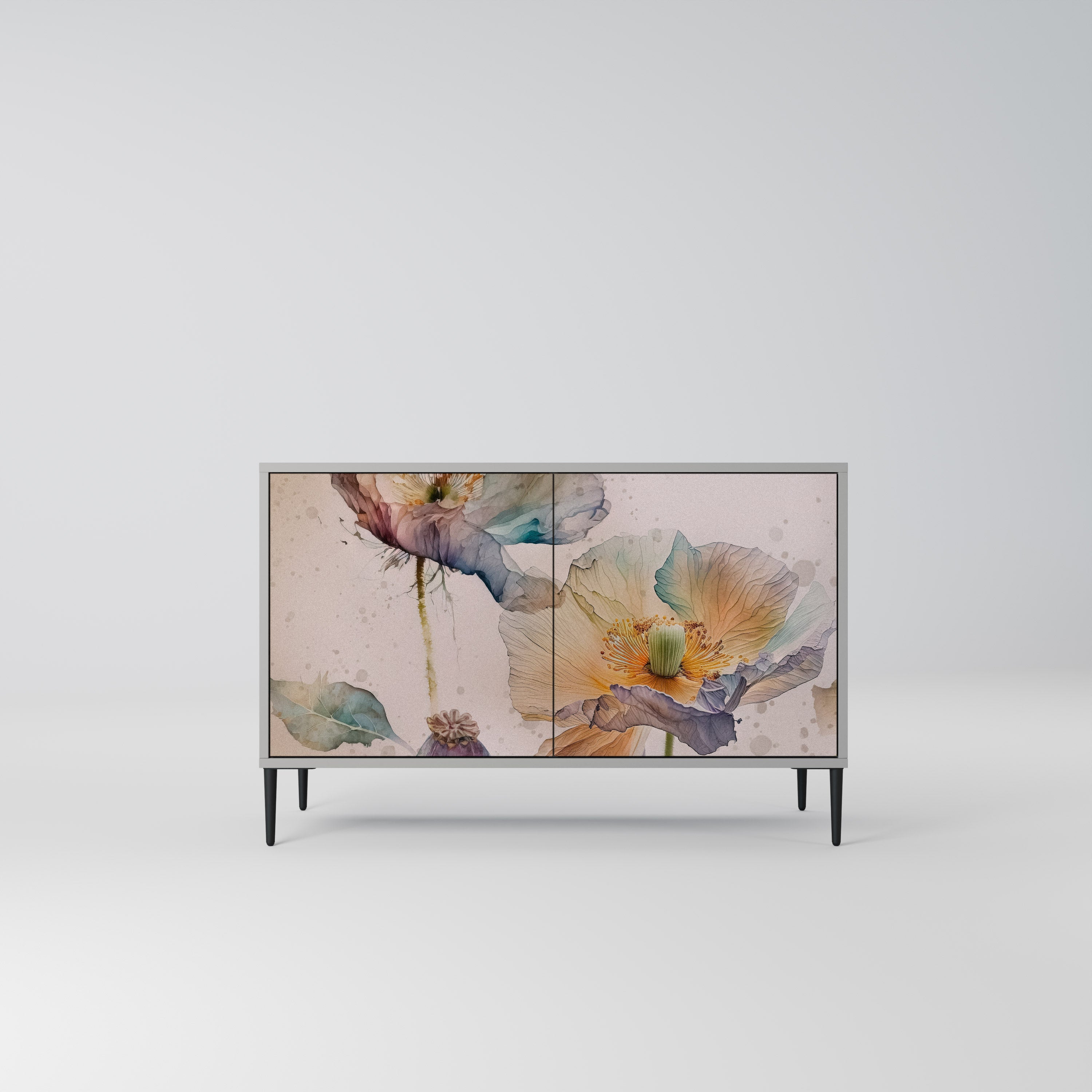 SOFTEN POPPY Sideboard mit 2 Türen in Grau