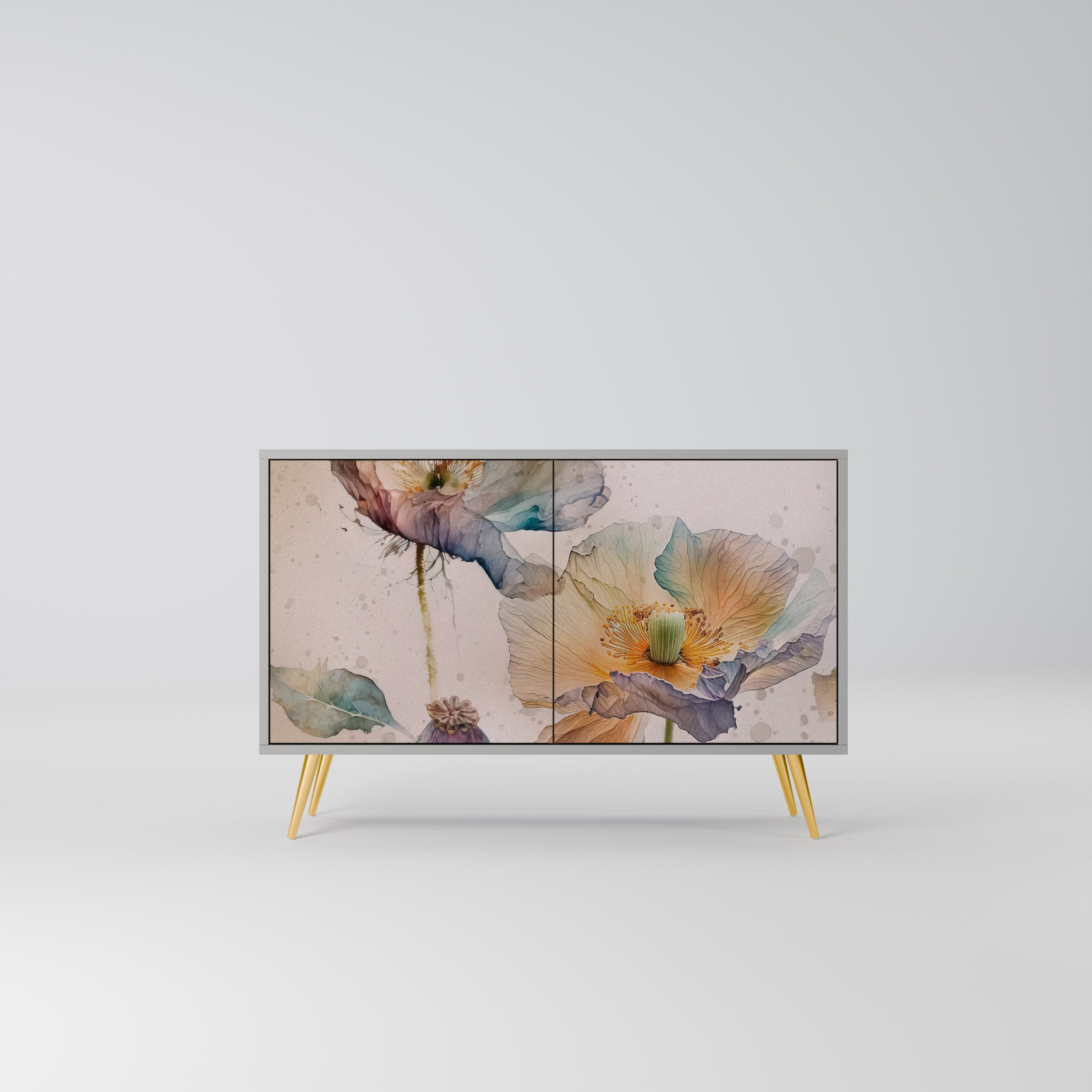 SOFTEN POPPY Sideboard mit 2 Türen in Grau