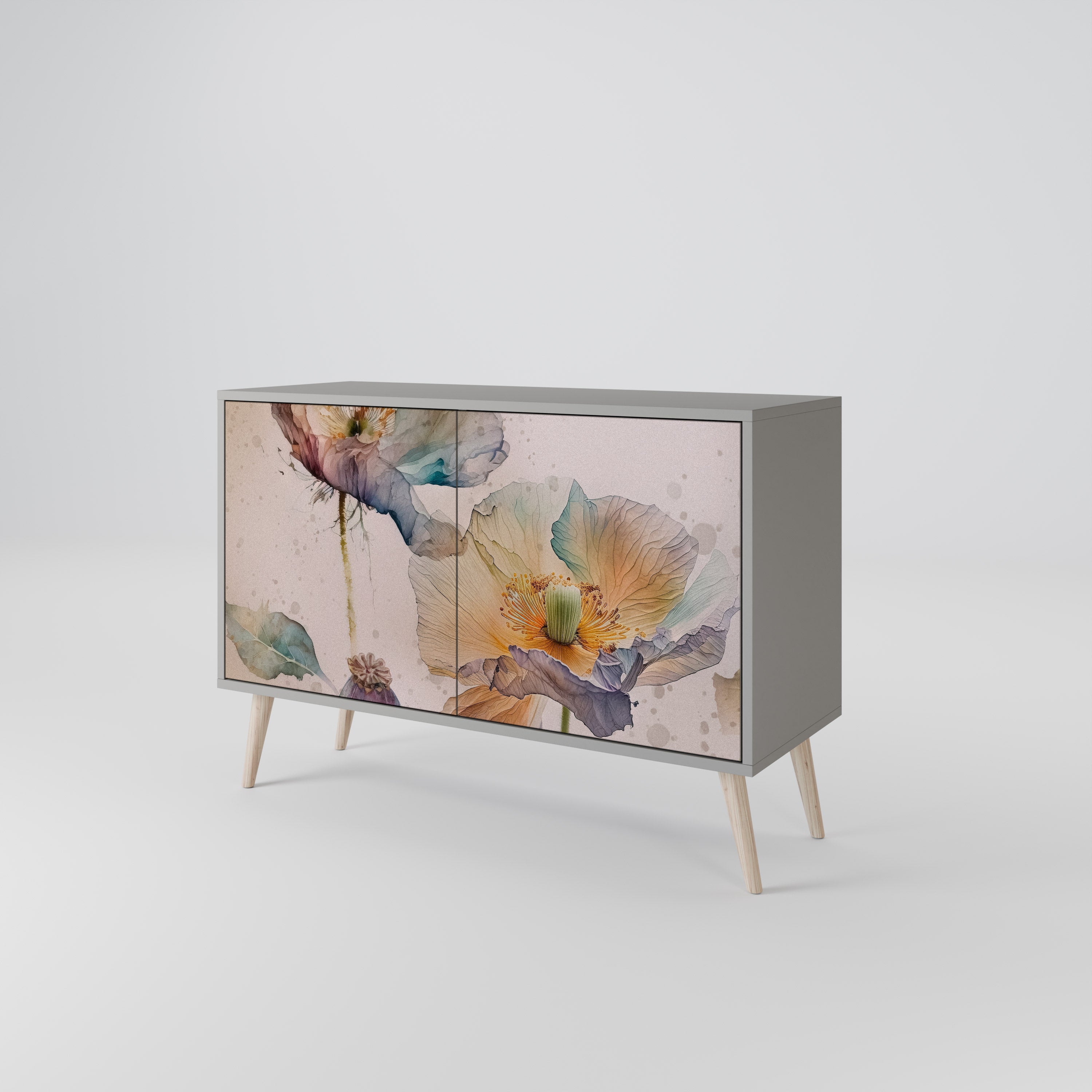 SOFTEN POPPY Sideboard mit 2 Türen in Grau
