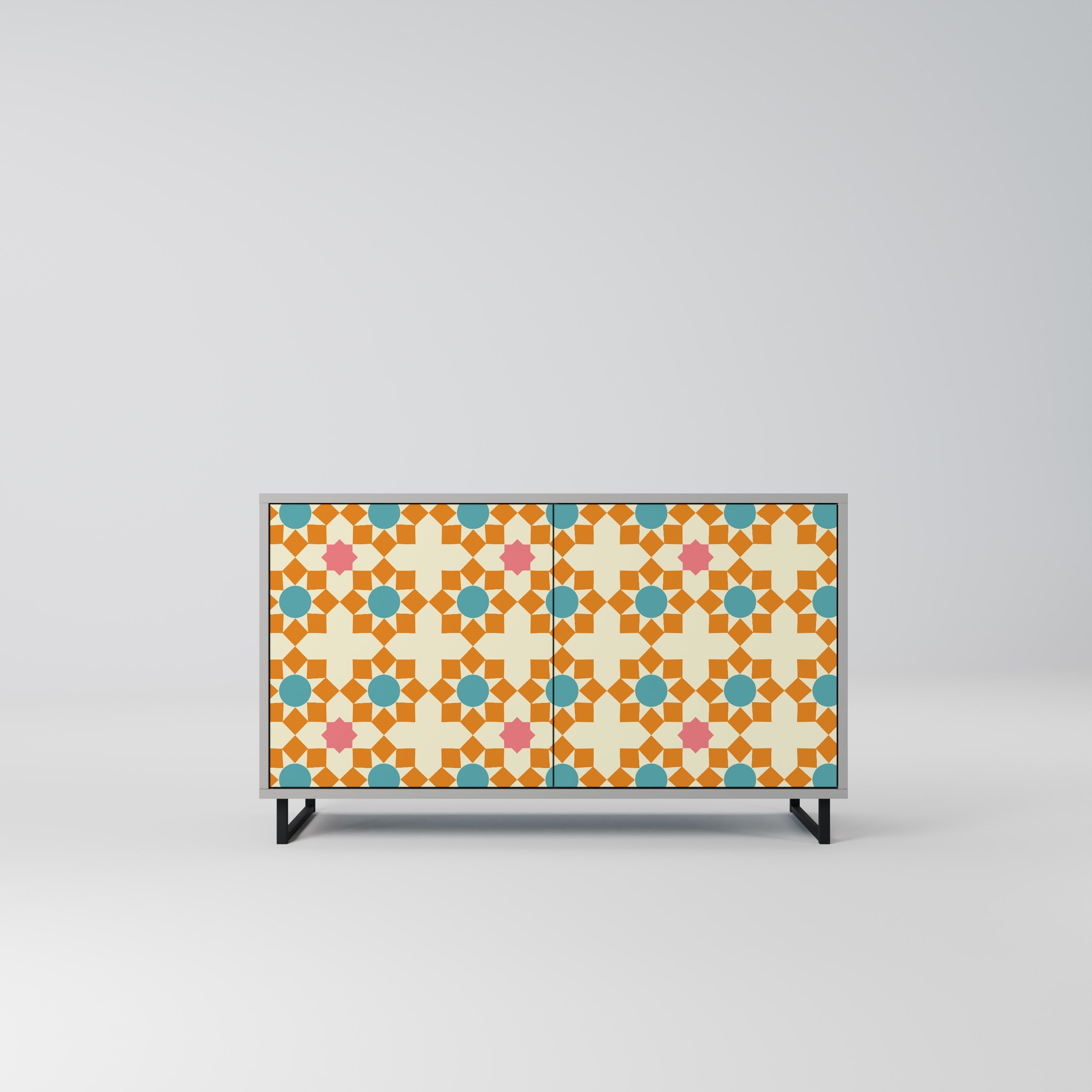 FLORAL DECOR Sideboard mit 2 Türen in Grau