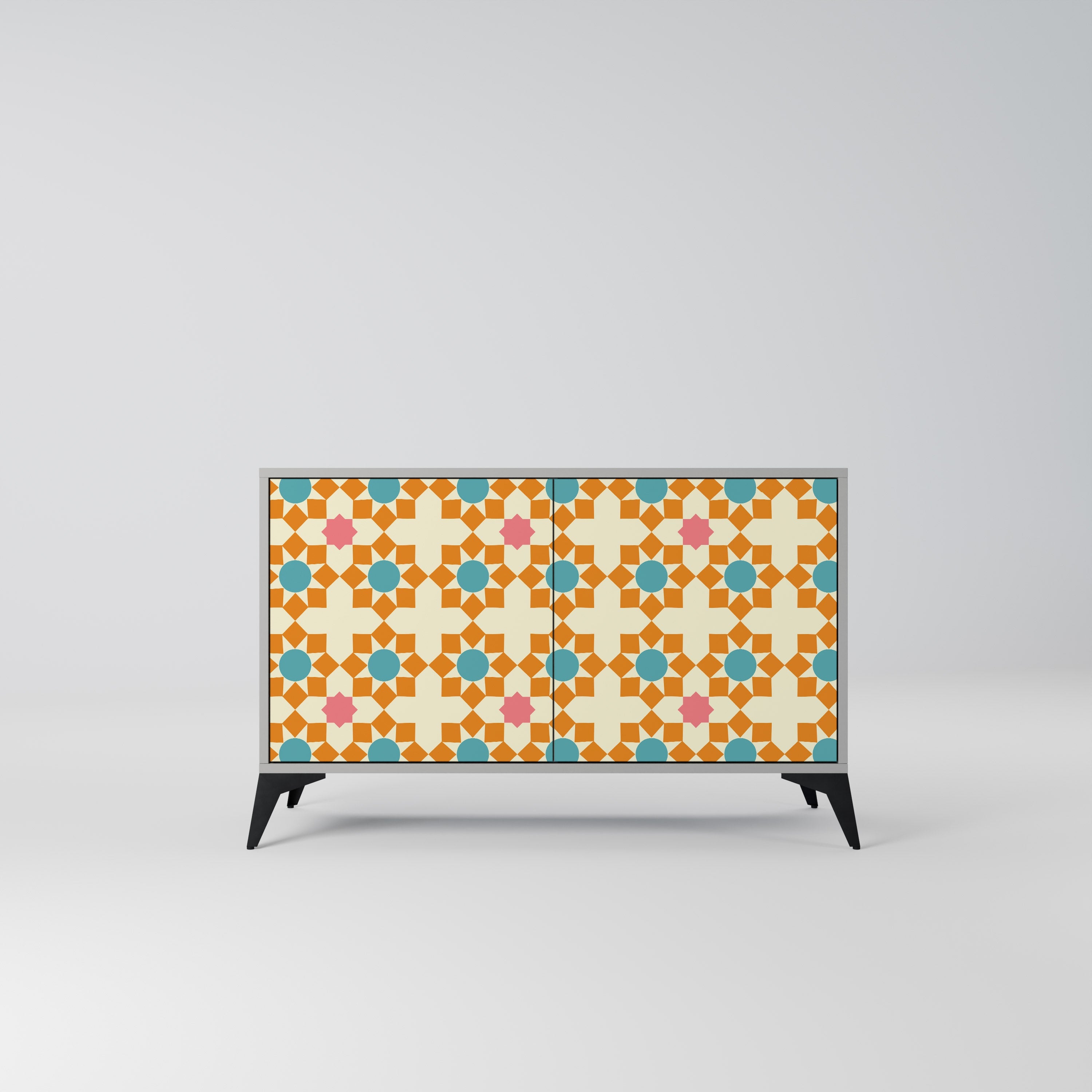 FLORAL DECOR Sideboard mit 2 Türen in Grau