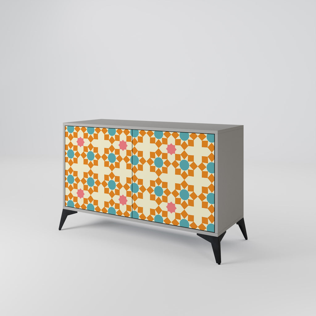 FLORAL DECOR Sideboard mit 2 Türen in Grau