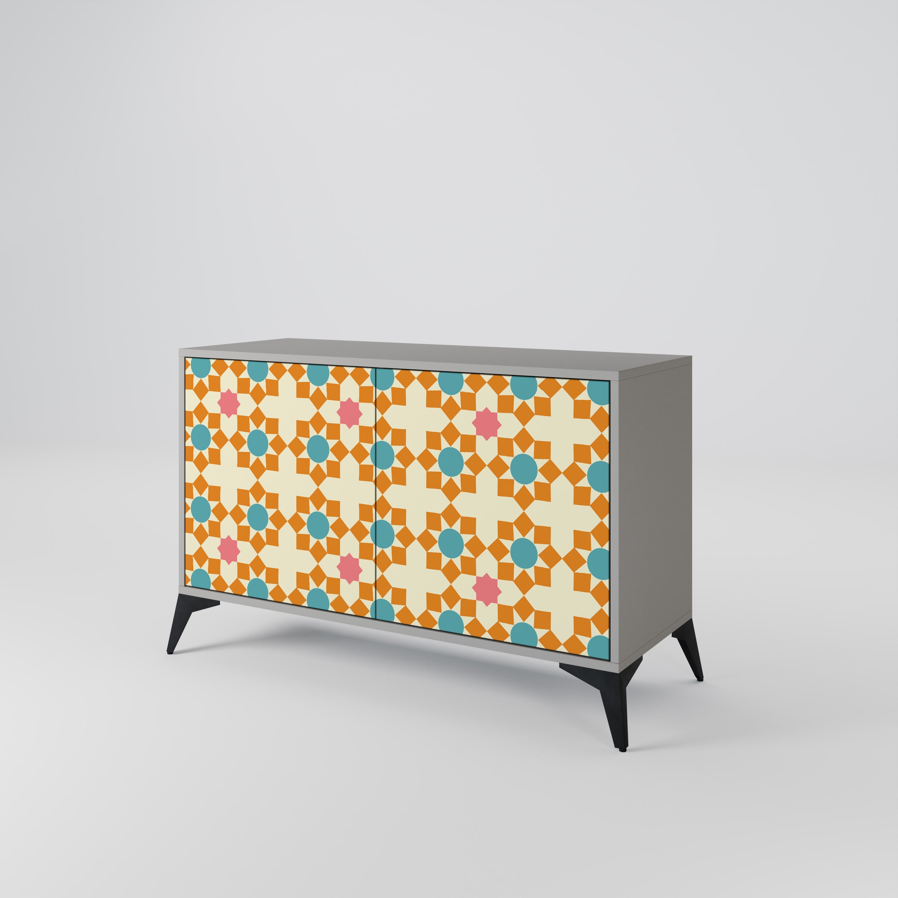 FLORAL DECOR Sideboard mit 2 Türen in Grau