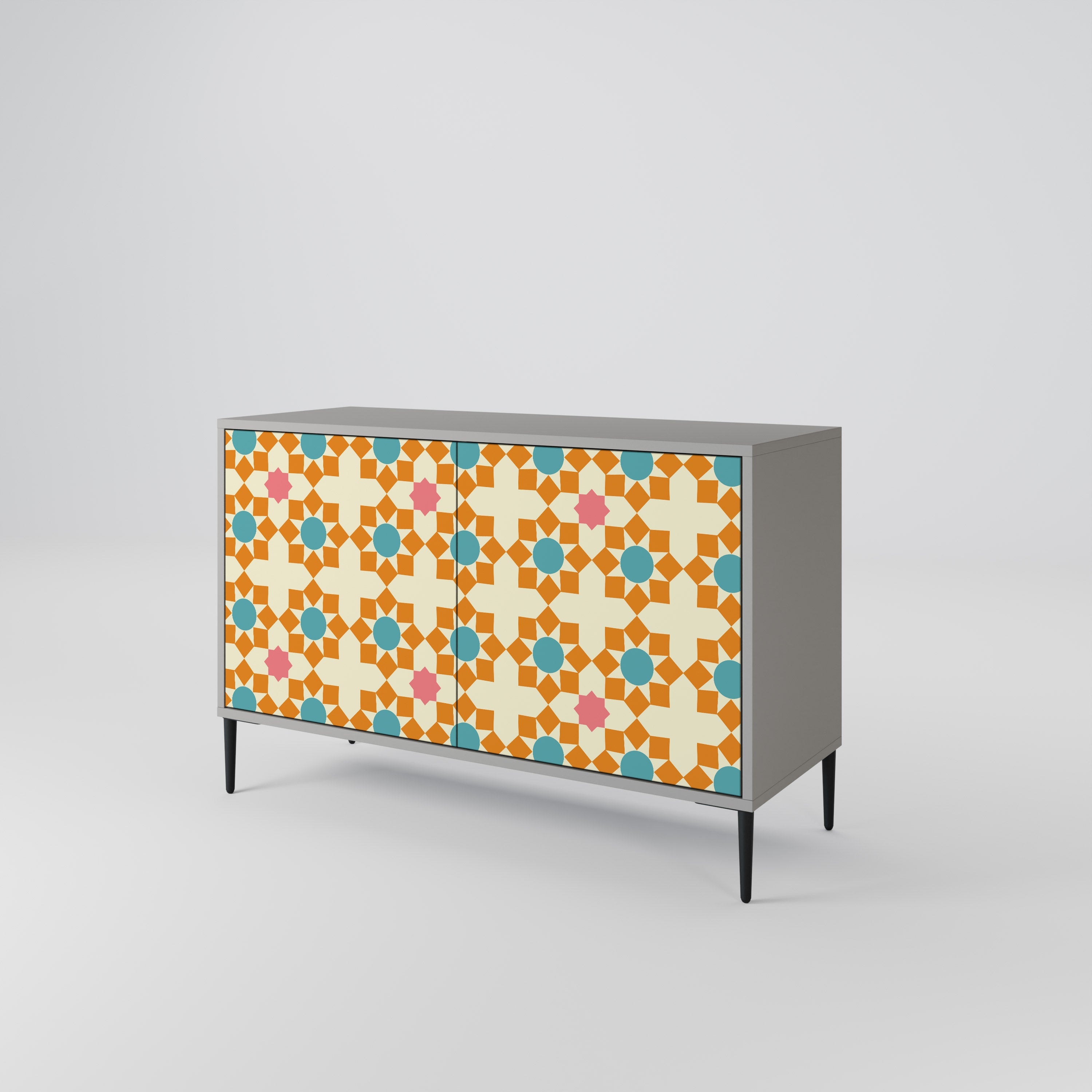 FLORAL DECOR Sideboard mit 2 Türen in Grau