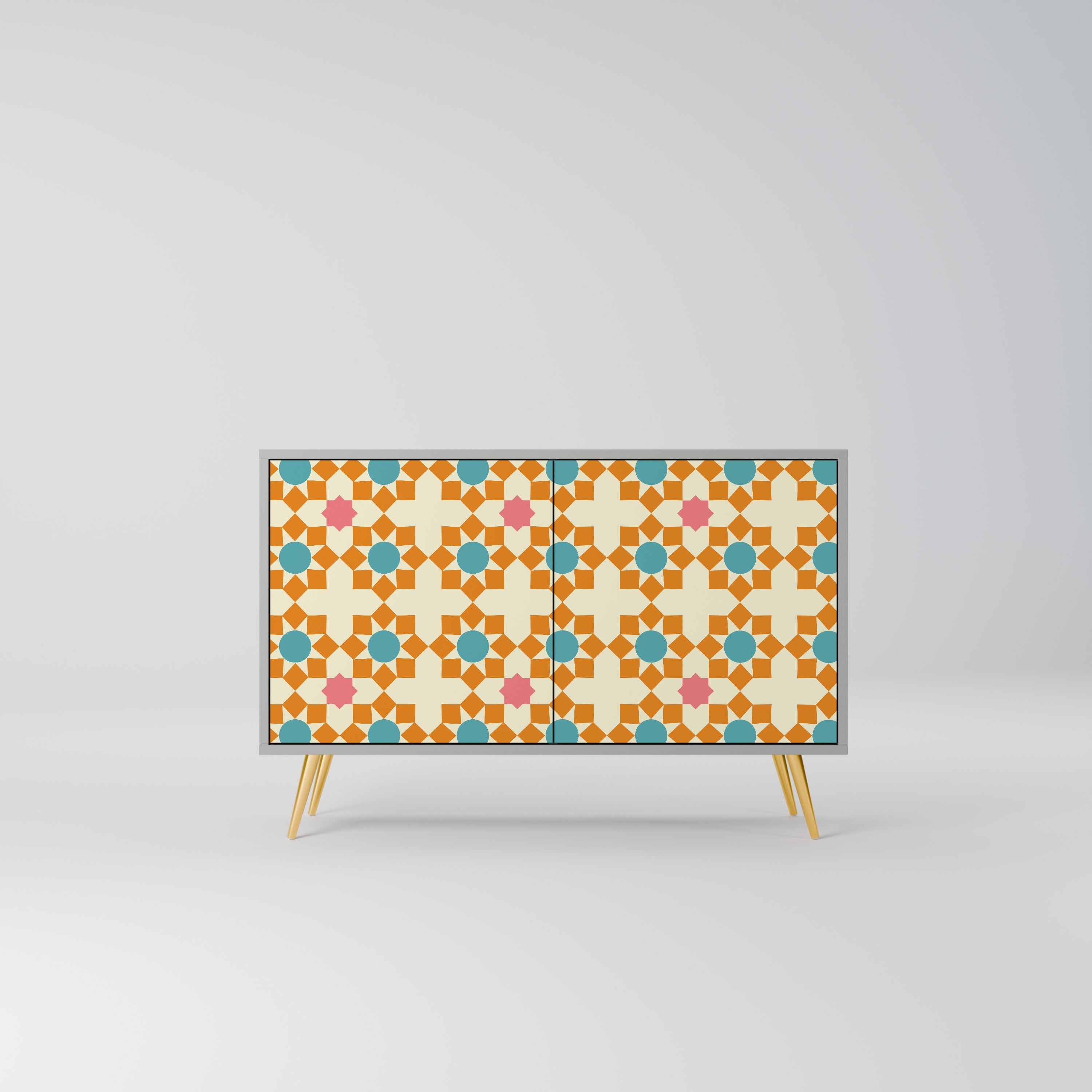 FLORAL DECOR Sideboard mit 2 Türen in Grau