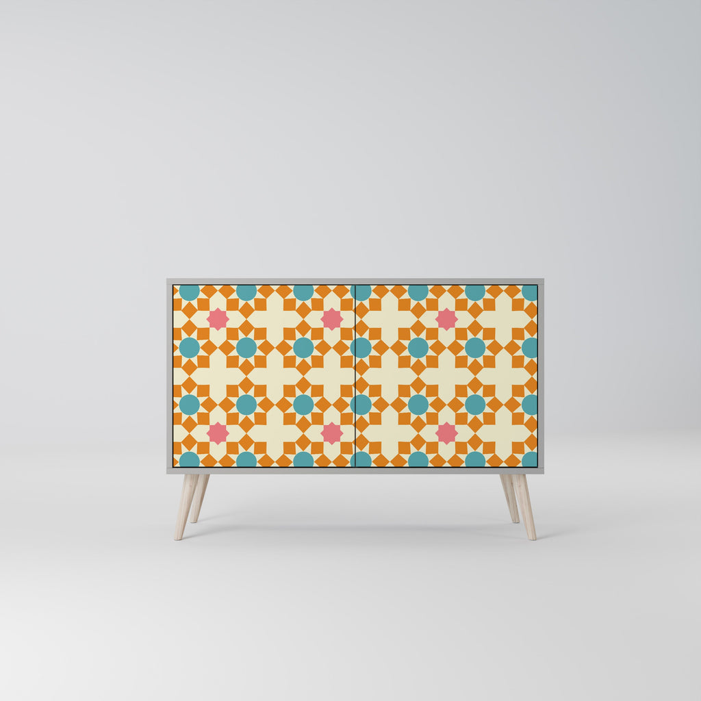 FLORAL DECOR Sideboard mit 2 Türen in Grau