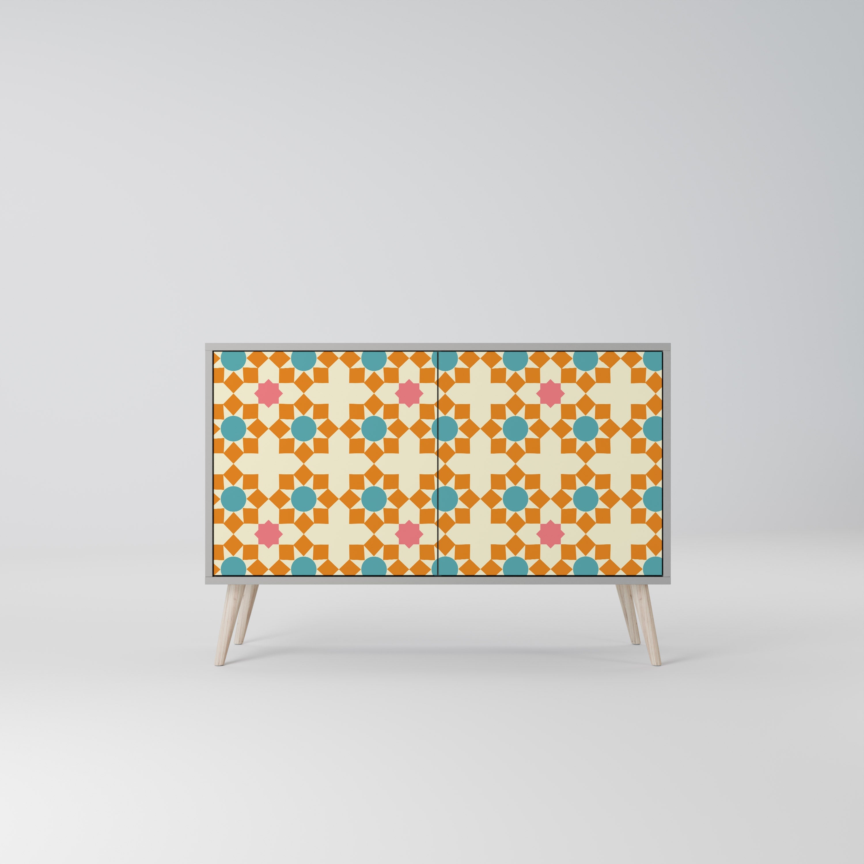 FLORAL DECOR Sideboard mit 2 Türen in Grau