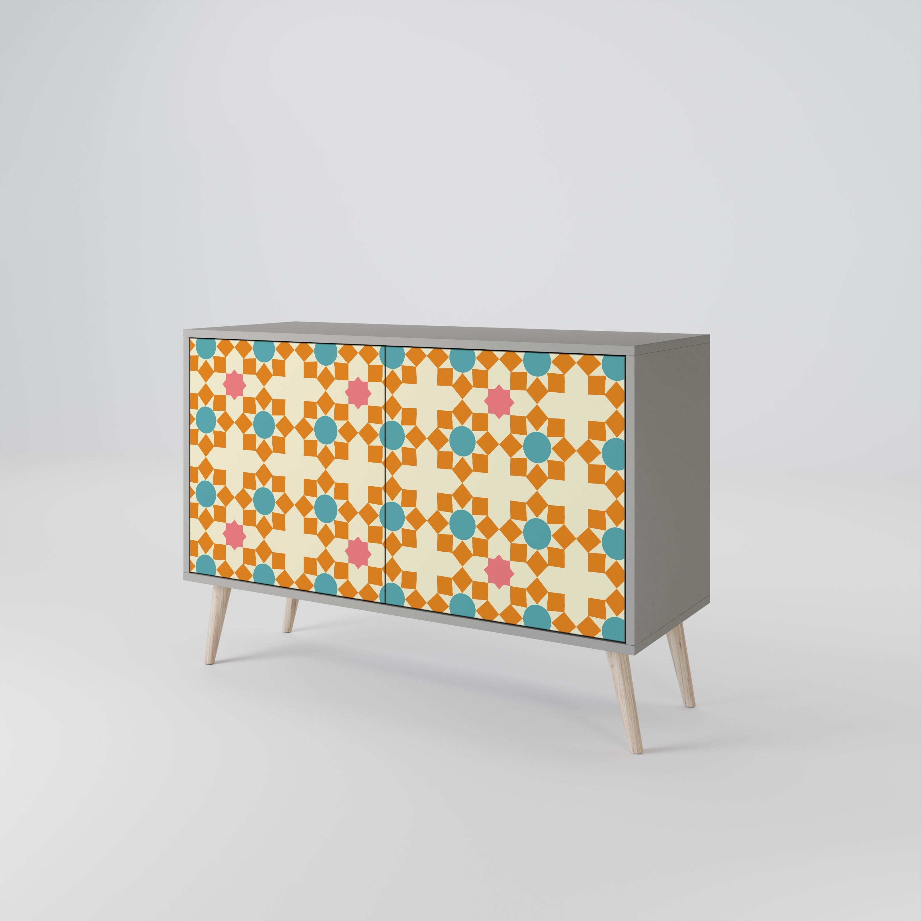 FLORAL DECOR Sideboard mit 2 Türen in Grau