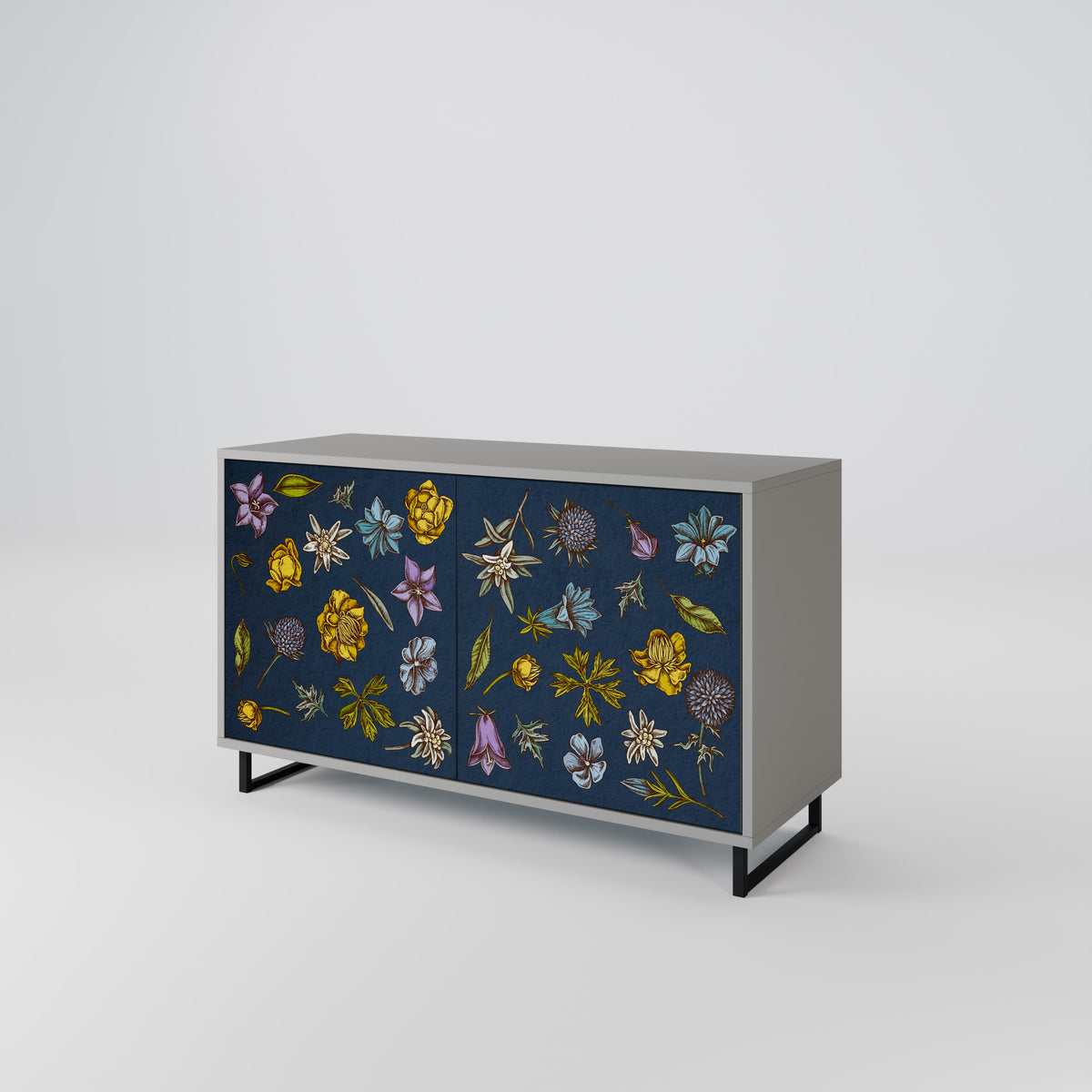 FLOWERS ON NAVY BLUE 2-türiges Sideboard