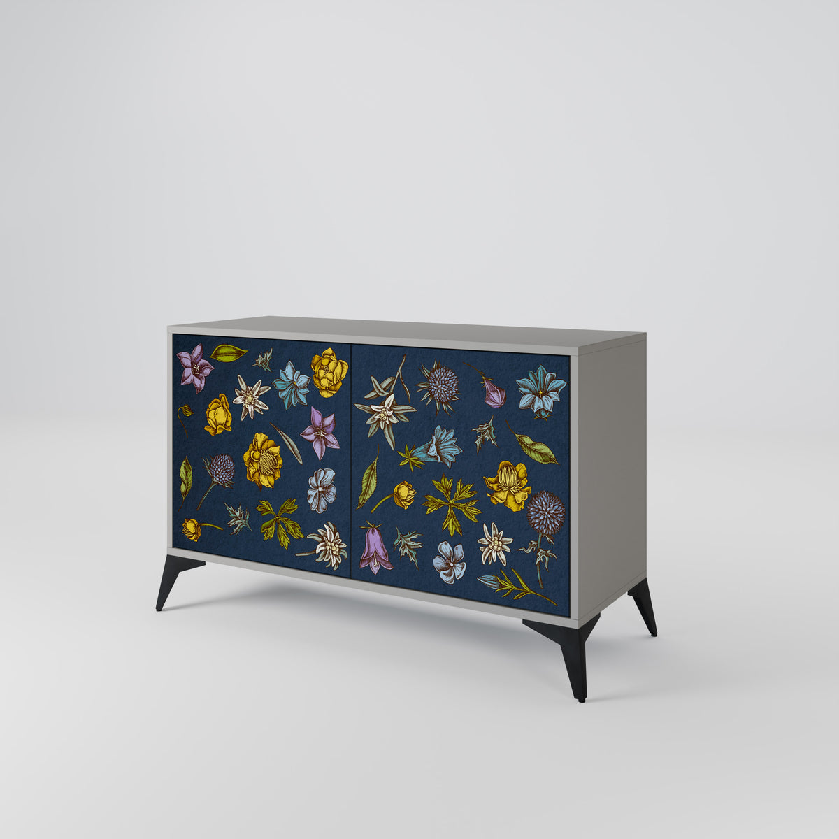 FLOWERS ON NAVY BLUE 2-türiges Sideboard