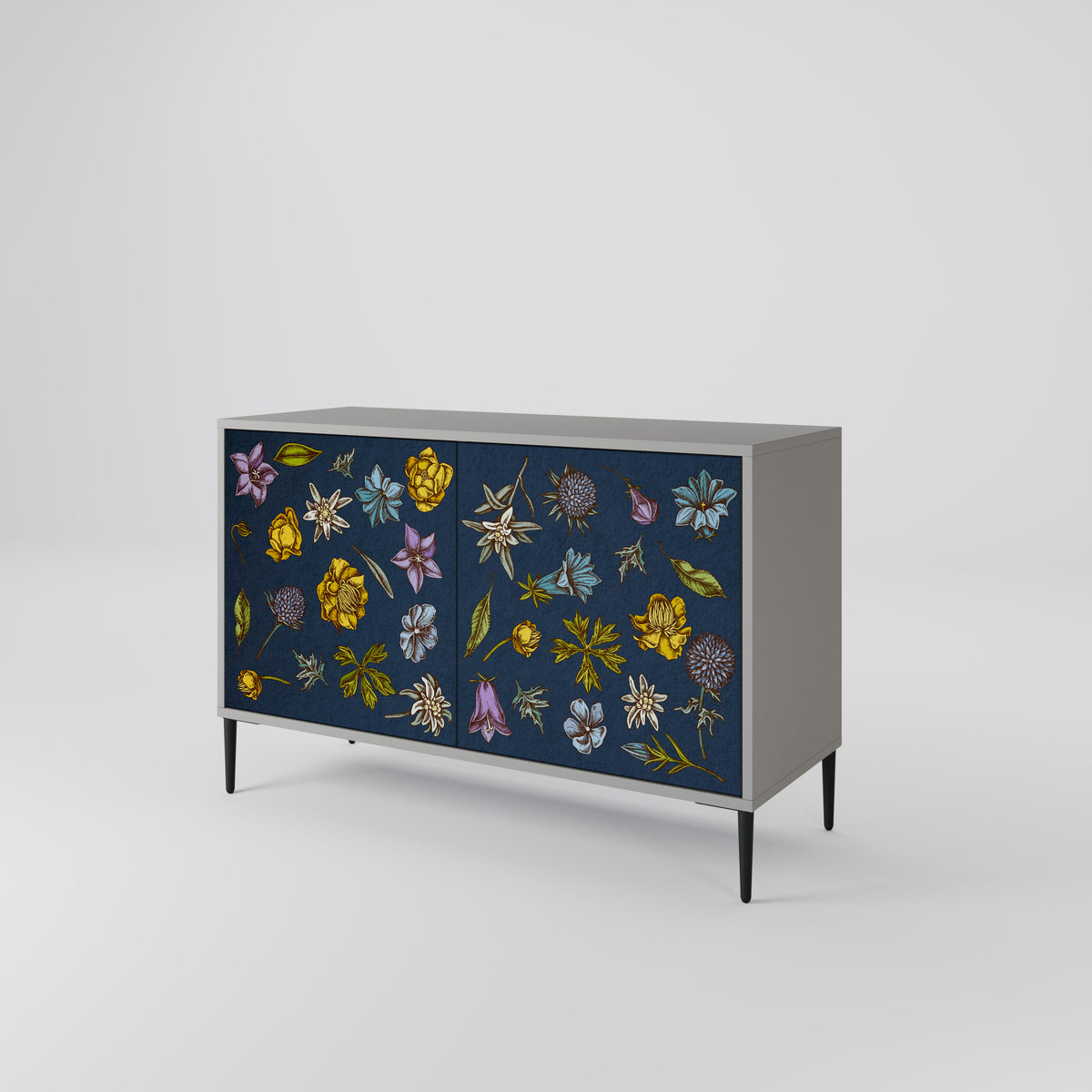 FLOWERS ON NAVY BLUE 2-türiges Sideboard