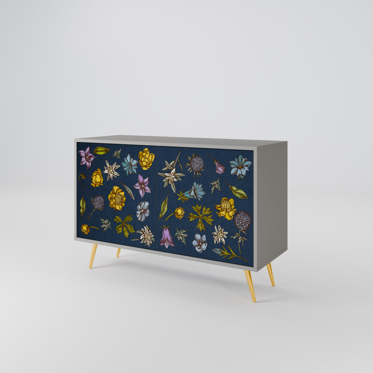 FLOWERS ON NAVY BLUE 2-türiges Sideboard