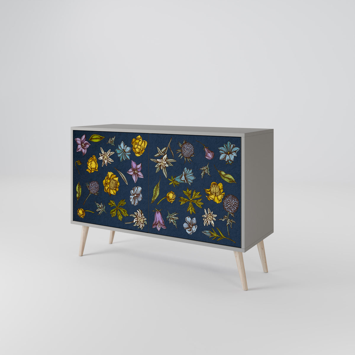 FLOWERS ON NAVY BLUE 2-türiges Sideboard