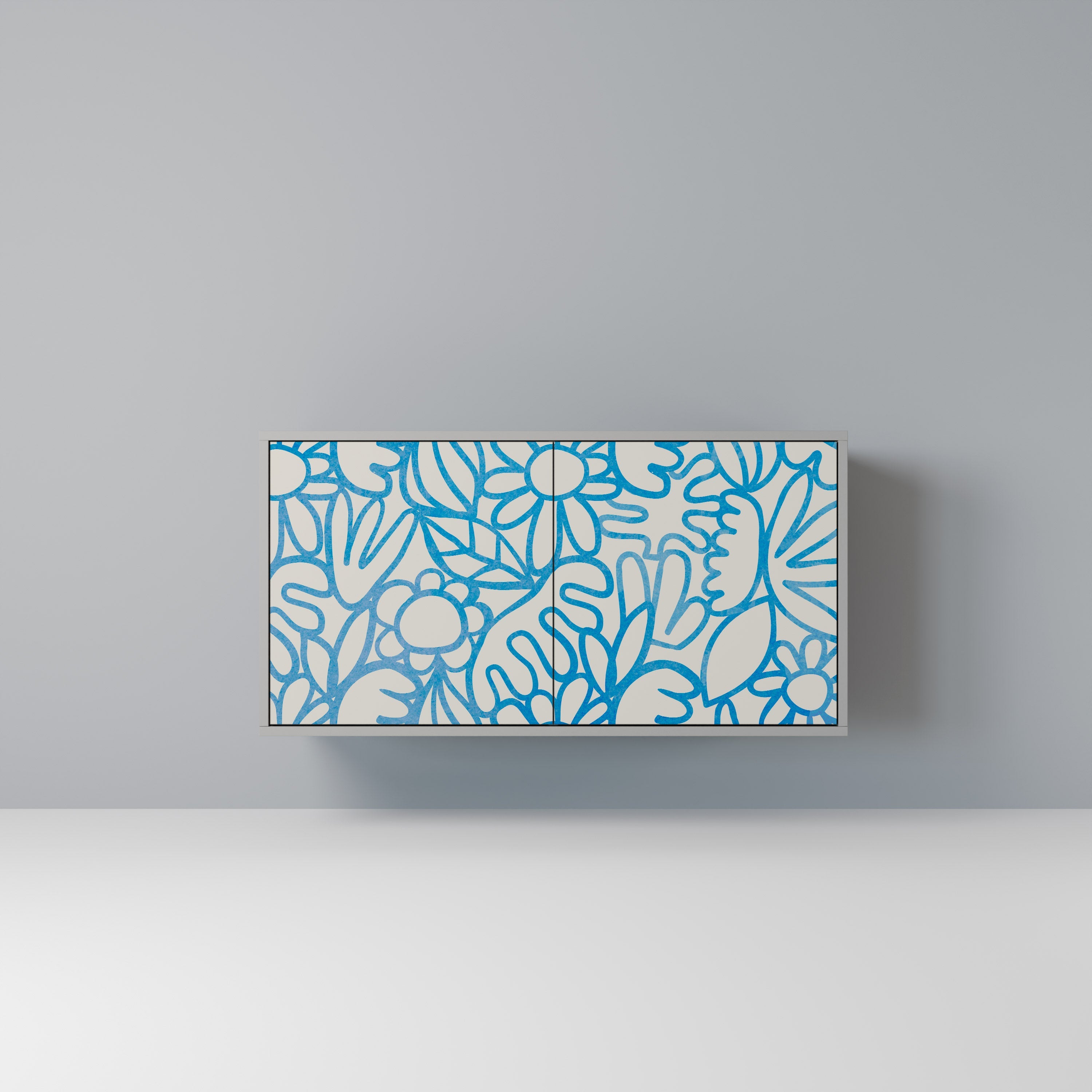 BLOOMY MORNING Sideboard mit 2 Türen in Grau