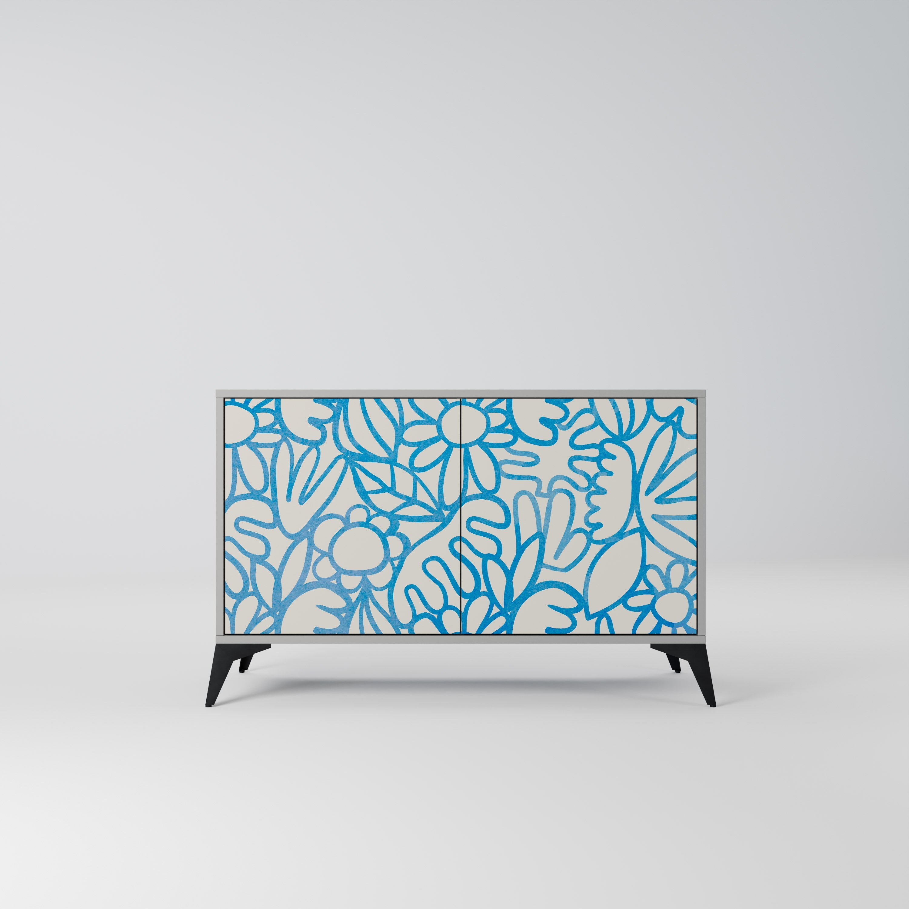 BLOOMY MORNING Sideboard mit 2 Türen in Grau