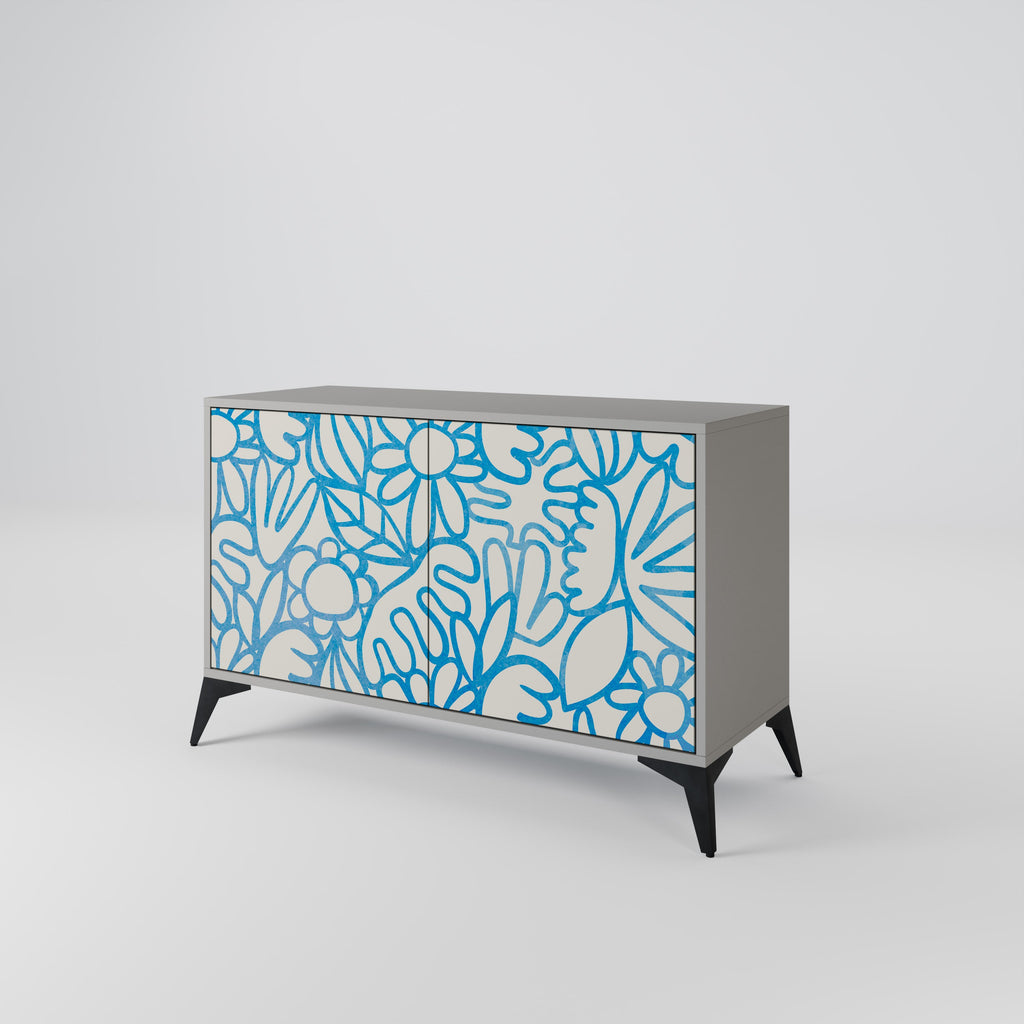 BLOOMY MORNING Sideboard mit 2 Türen in Grau