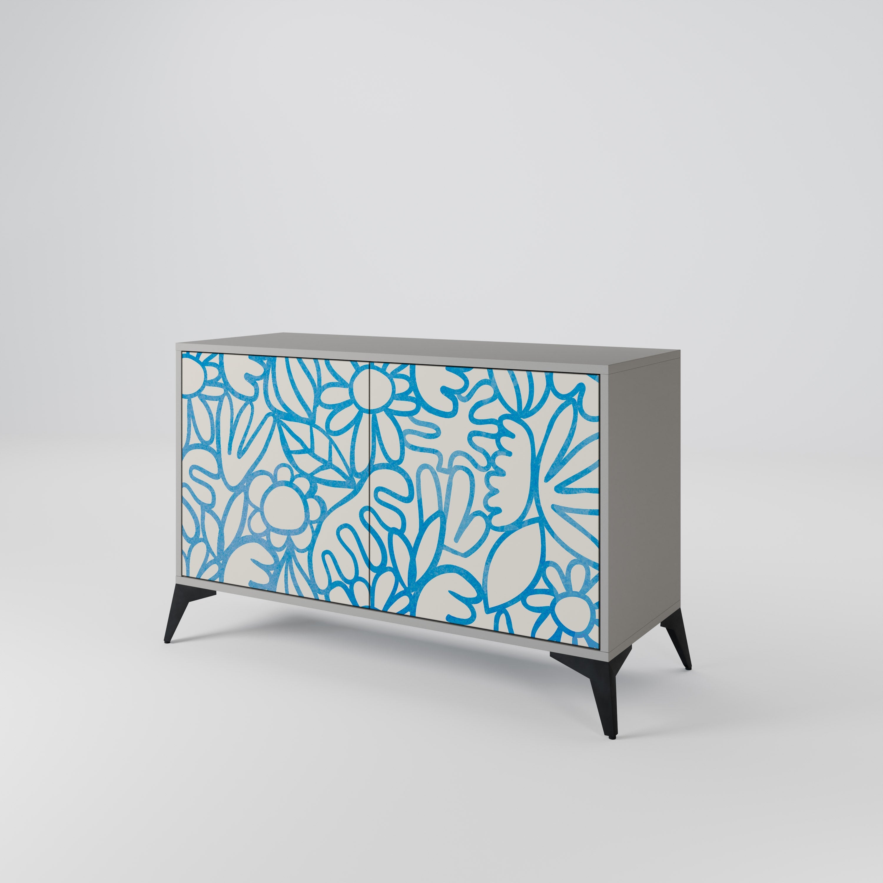 BLOOMY MORNING Sideboard mit 2 Türen in Grau
