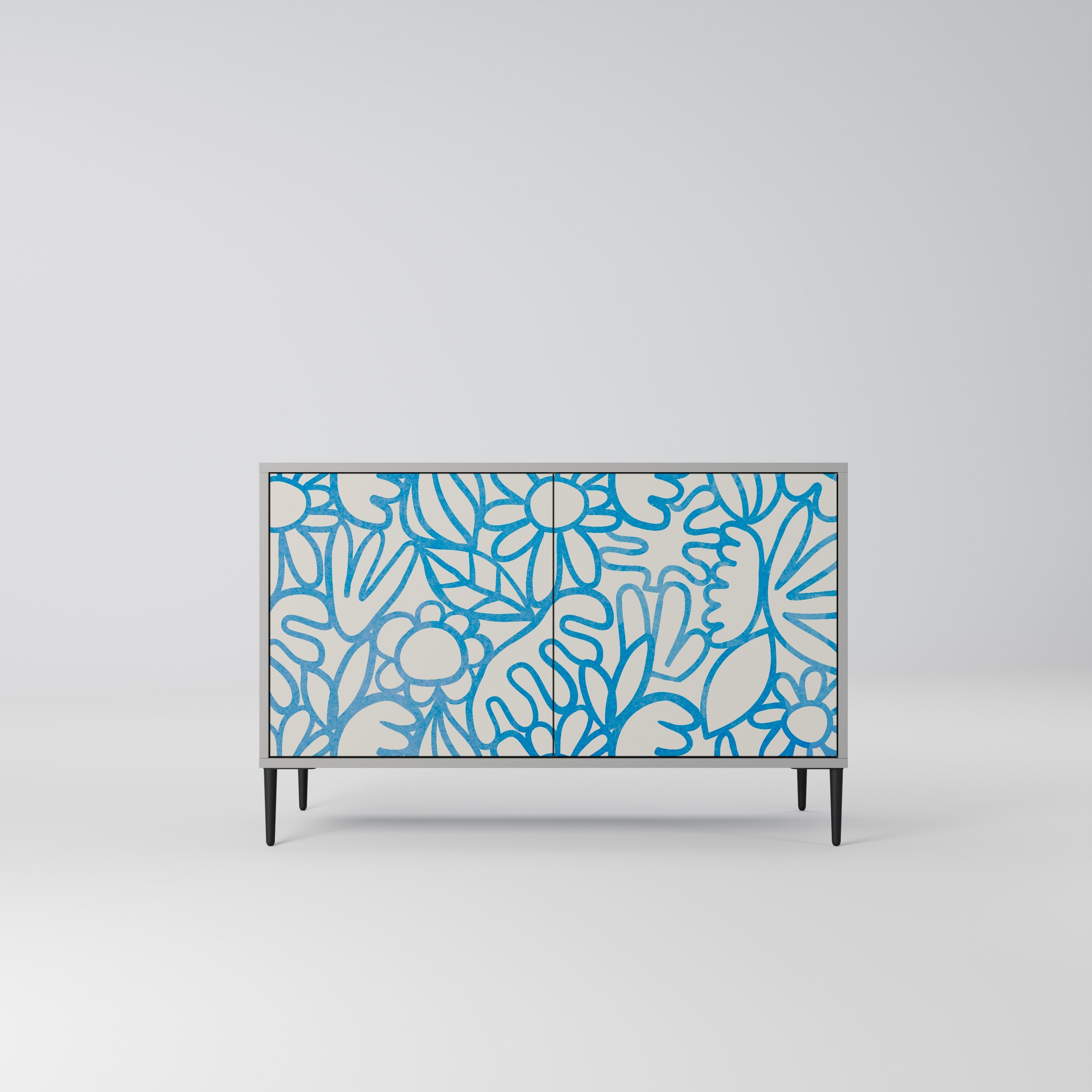 BLOOMY MORNING Sideboard mit 2 Türen in Grau