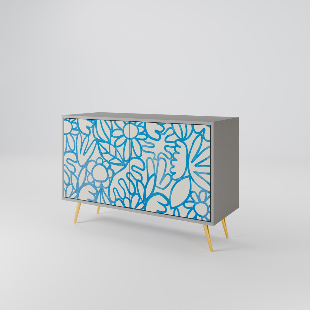 BLOOMY MORNING Sideboard mit 2 Türen in Grau