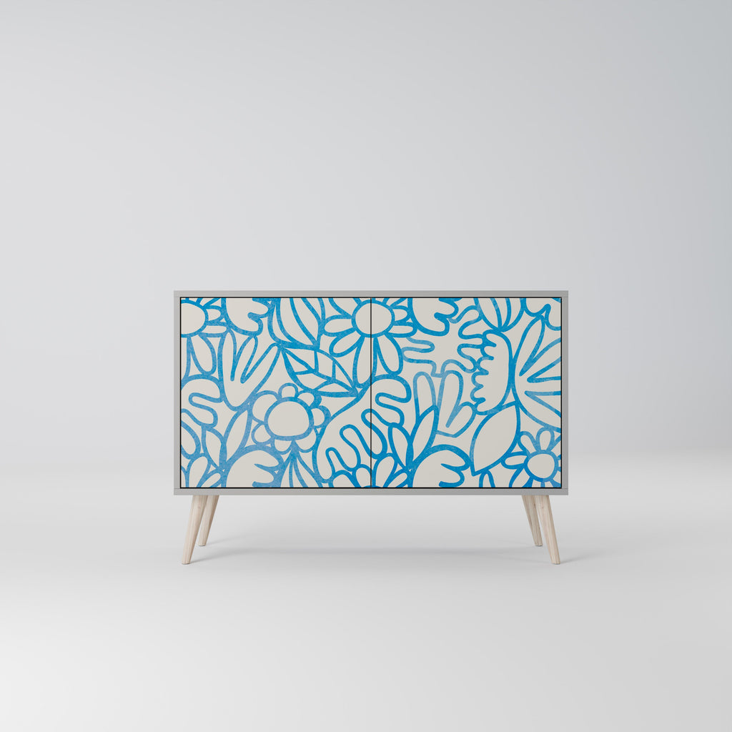 BLOOMY MORNING Sideboard mit 2 Türen in Grau