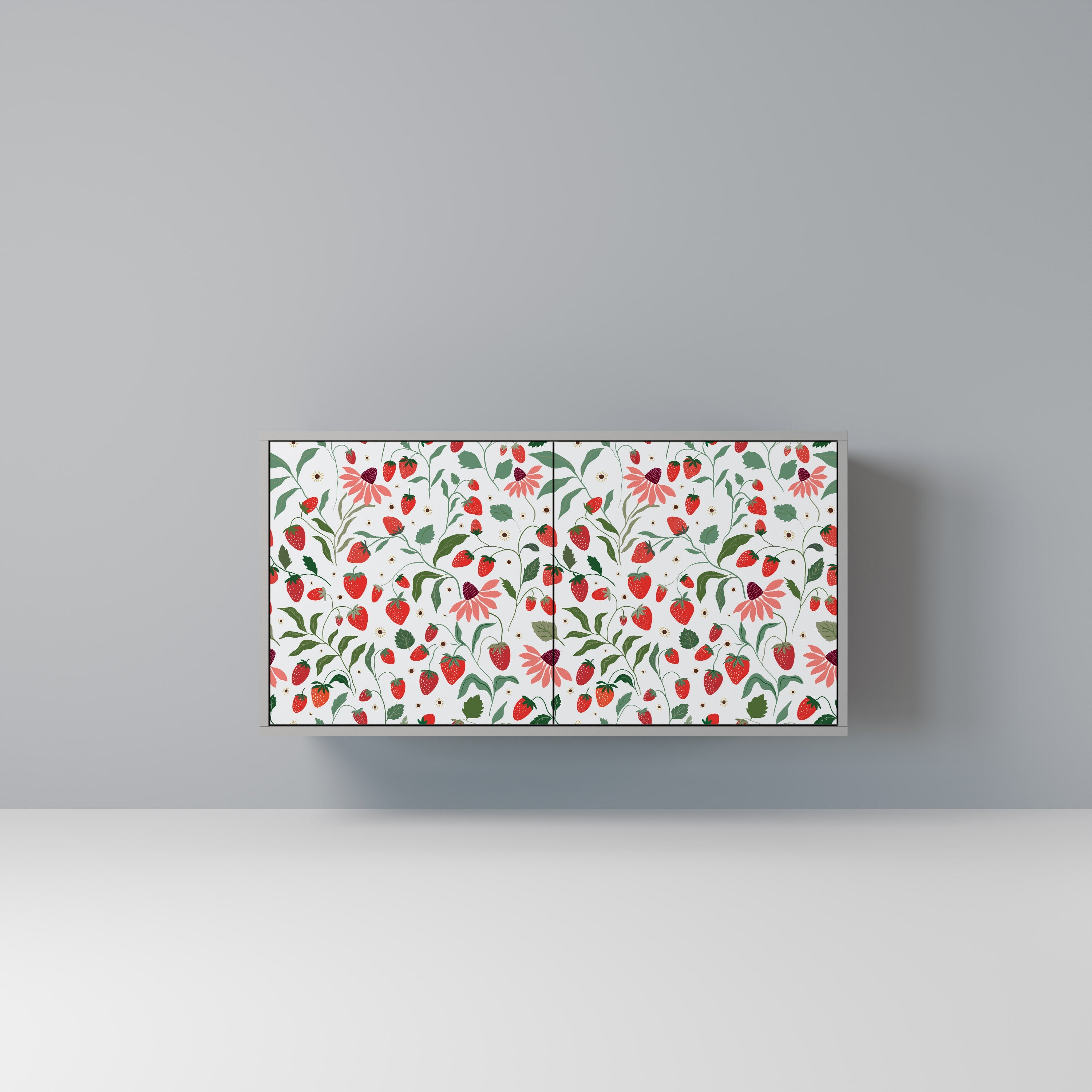 FLOWERS AND STRAWBERRIES Sideboard mit 2 Türen in Grau