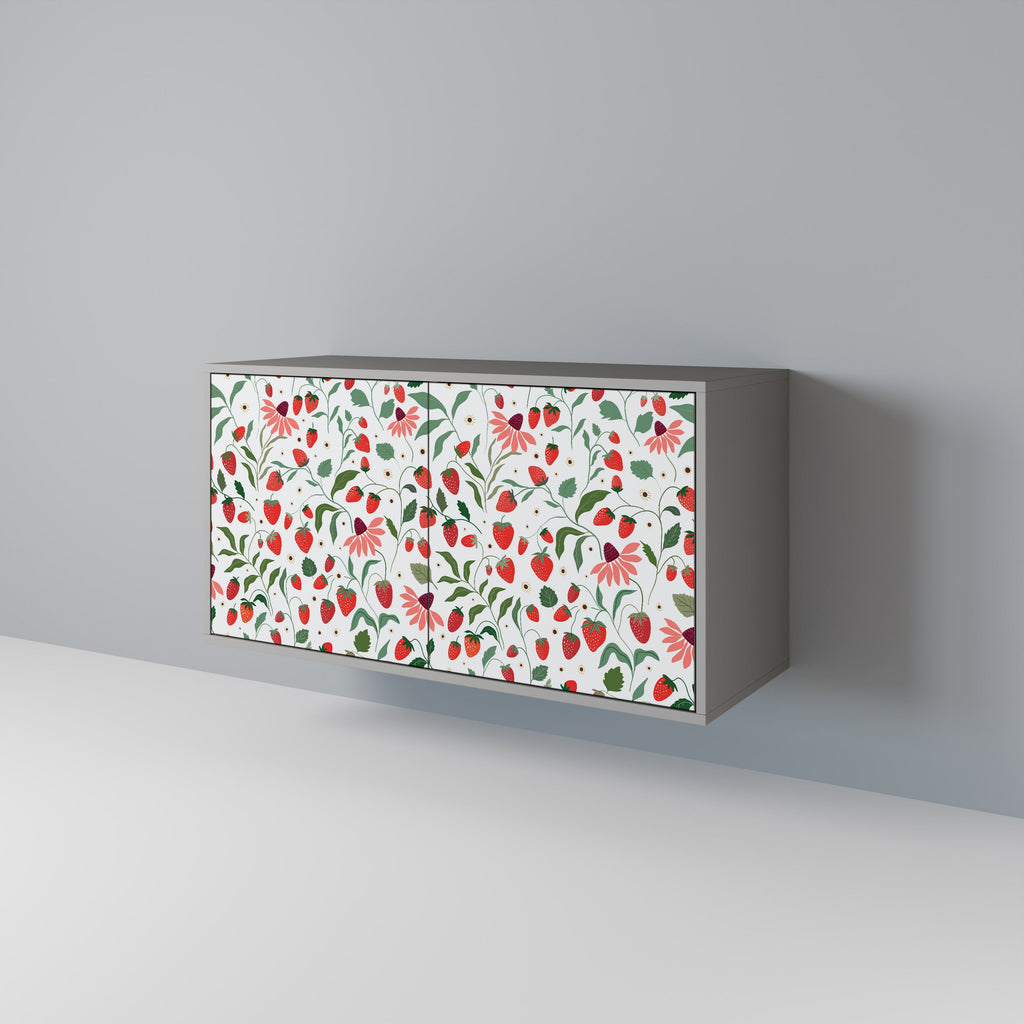 FLOWERS AND STRAWBERRIES Sideboard mit 2 Türen in Grau