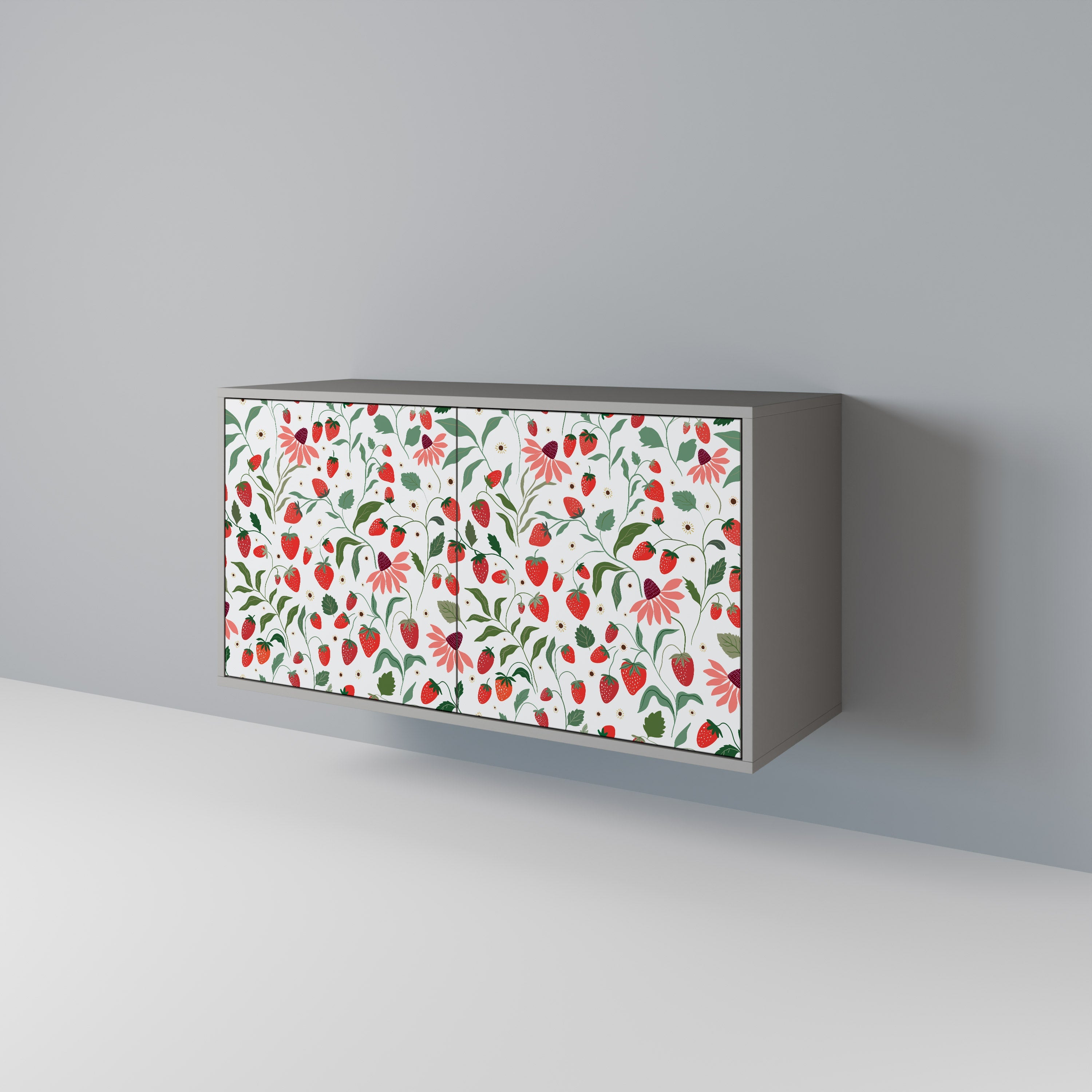 FLOWERS AND STRAWBERRIES Sideboard mit 2 Türen in Grau