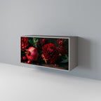 DAHLIAS AND POMEGRANATES Sideboard mit 2 Türen in Grau