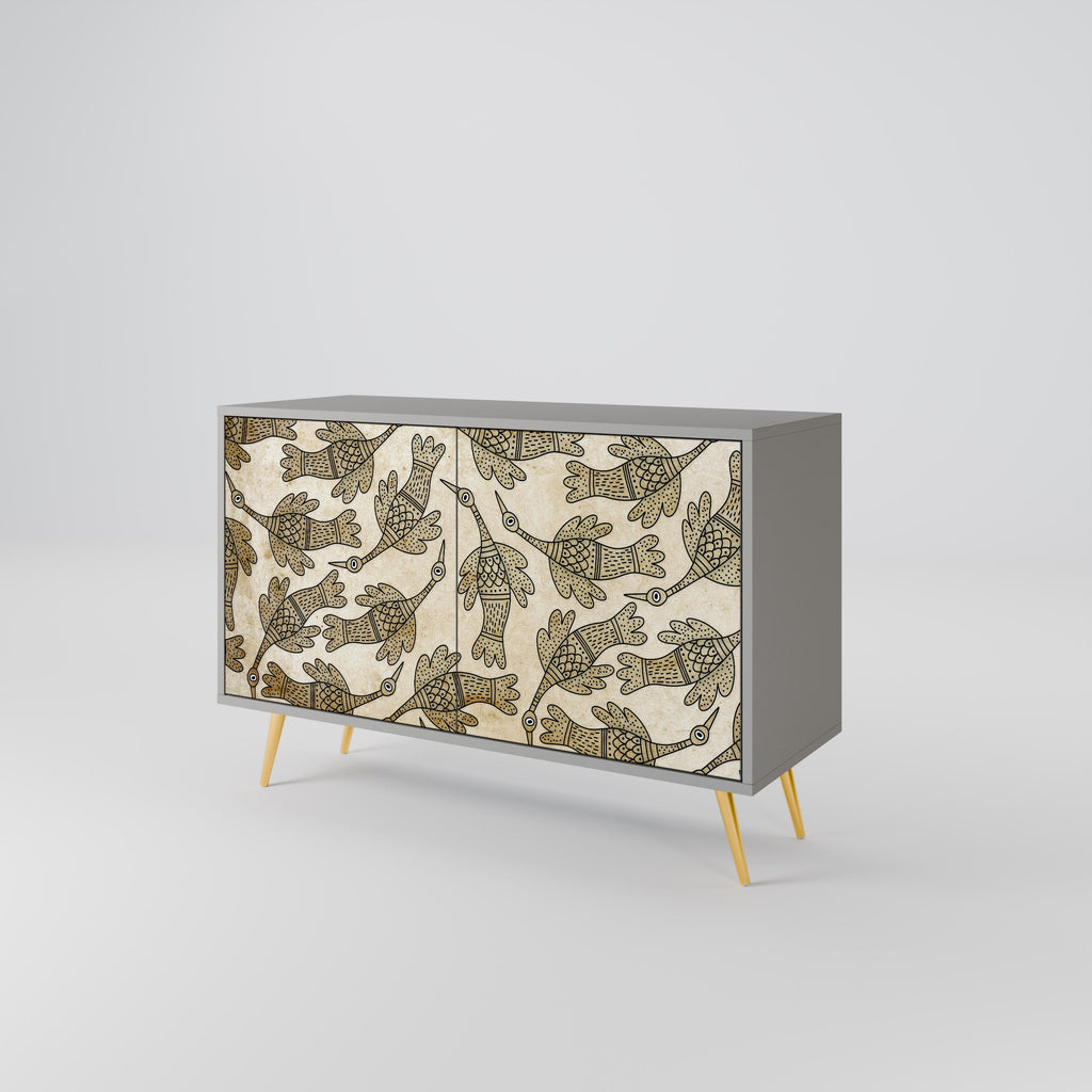 ALMONDINE SONGBIRD 2-Door Sideboard in Grey Finish