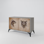 STEAMPUNK CLAN Sideboard mit 2 Türen in Grau