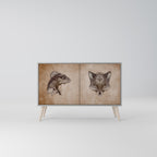 STEAMPUNK CLAN Sideboard mit 2 Türen in Grau