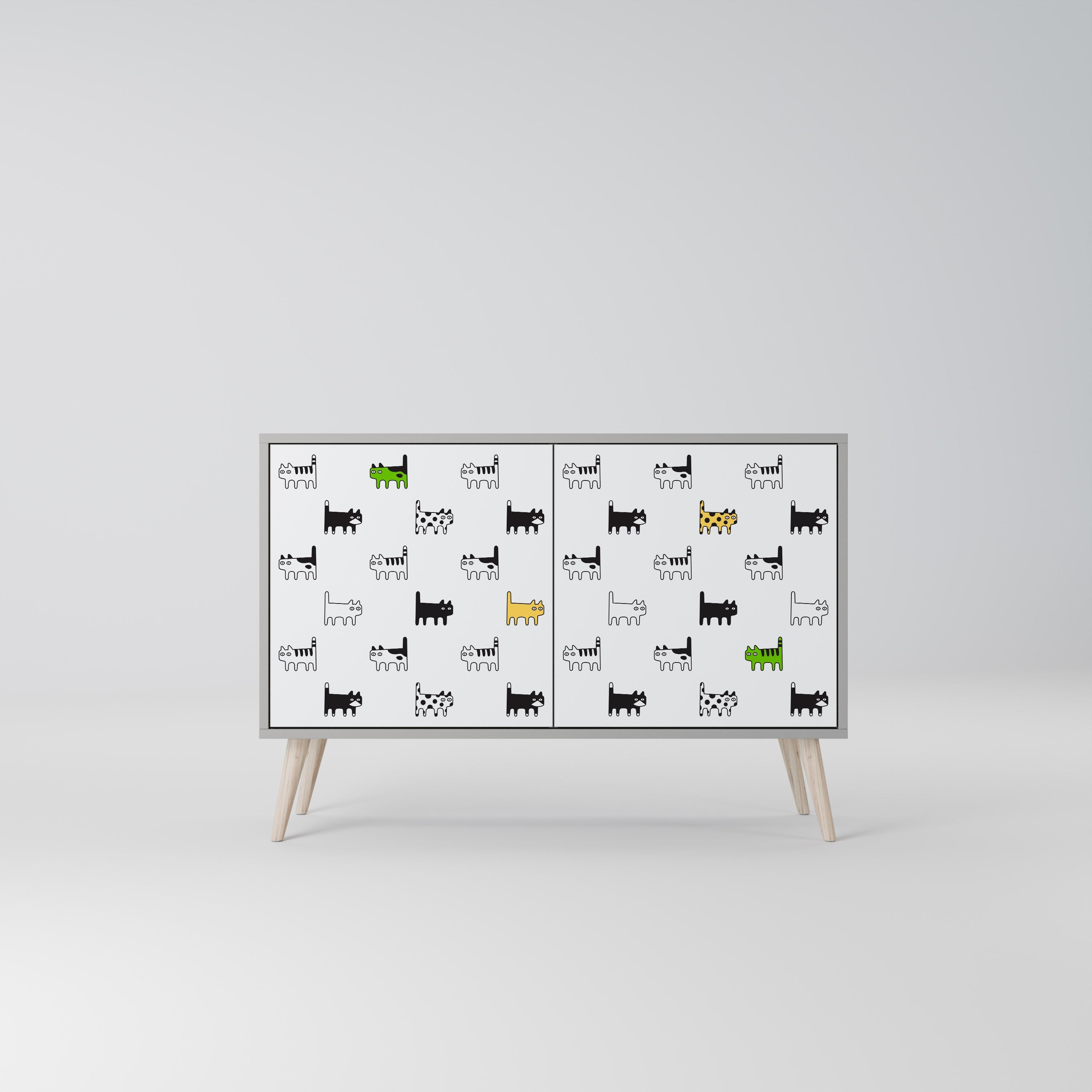 CATS COMPILATION Sideboard mit 2 Türen in Grau