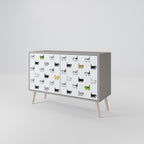 CATS COMPILATION Sideboard mit 2 Türen in Grau