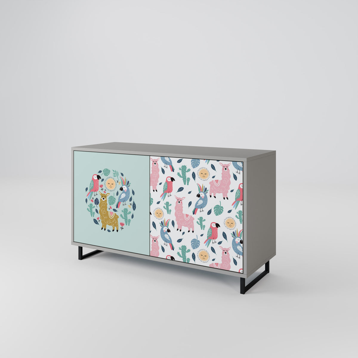 COLORFUL ALPACAS 2-türiges Sideboard