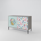 COLORFUL ALPACAS Sideboard mit 2 Türen in Grau