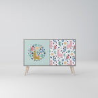 COLORFUL ALPACAS Sideboard mit 2 Türen in Grau