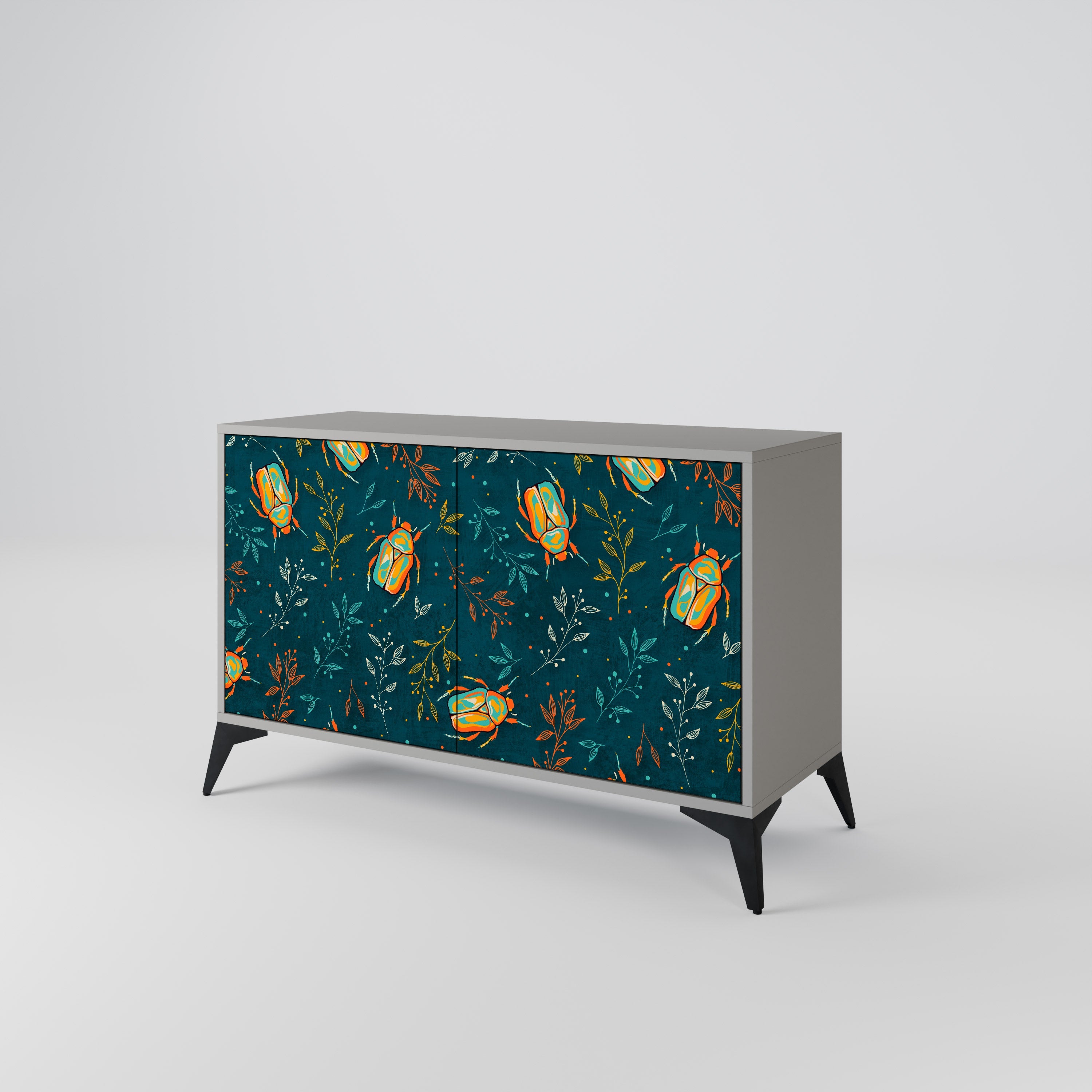 AUTUMN INSECTS Sideboard mit 2 Türen in Grau