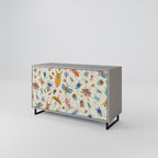 COLORFUL INSECTS Sideboard mit 2 Türen in Grau