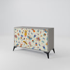 COLORFUL INSECTS Sideboard mit 2 Türen in Grau
